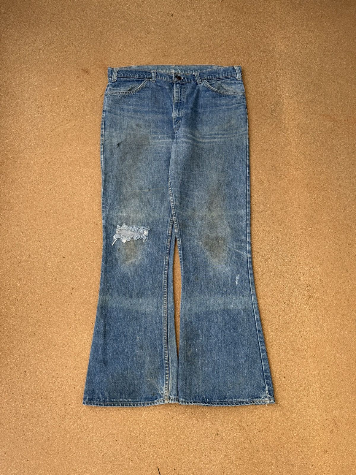 Levi's Vtg 70’s Levi’s 646 Orange Tab Bellbottom Flare Jeans 37x30 Size US 37 - 1 Thumbnail