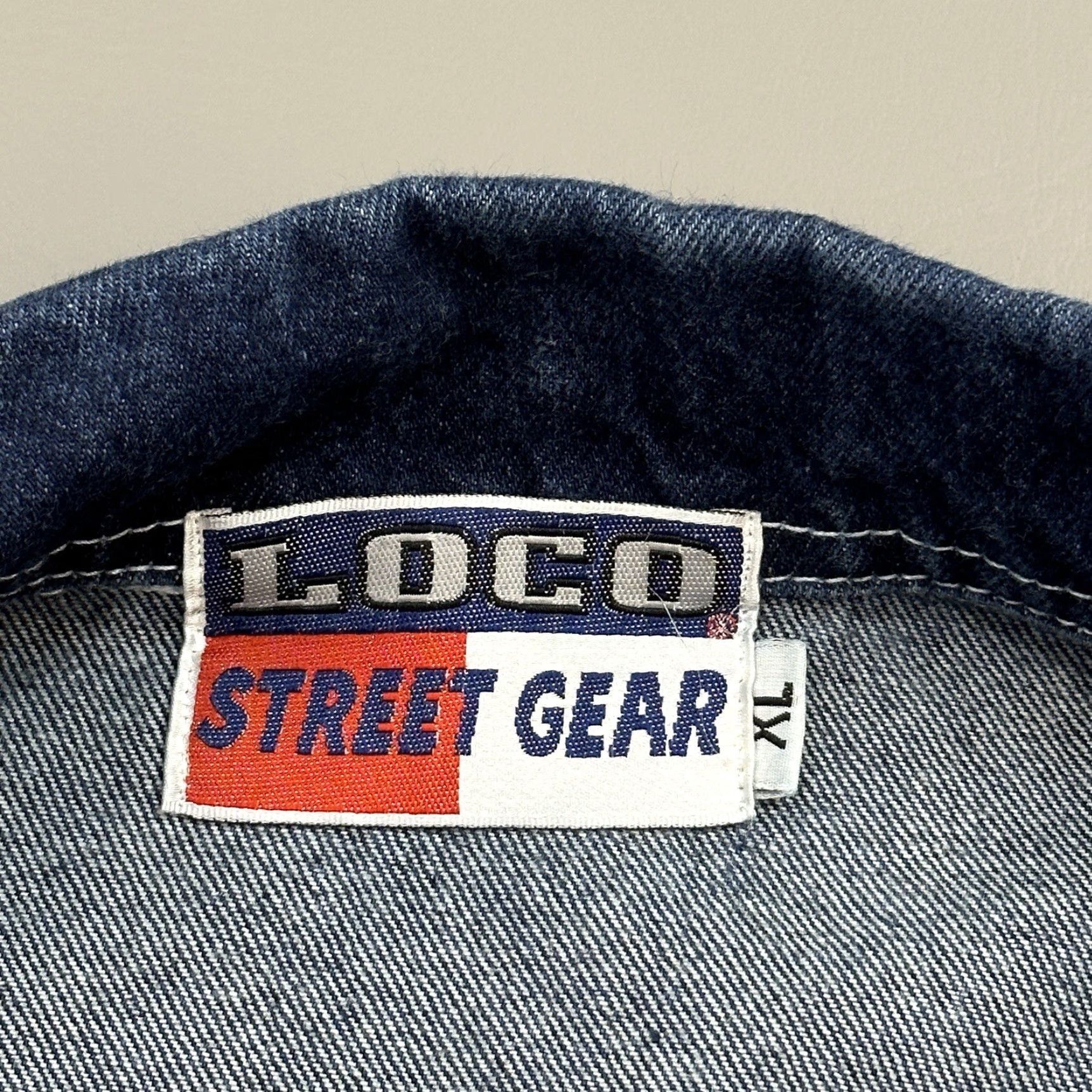 Denime Vintage Loco Street Gear Jacket Mens XL Dark Denim Hip Hop Street Wear 90s Y2K Size US XL / EU 56 / 4 - 7 Thumbnail