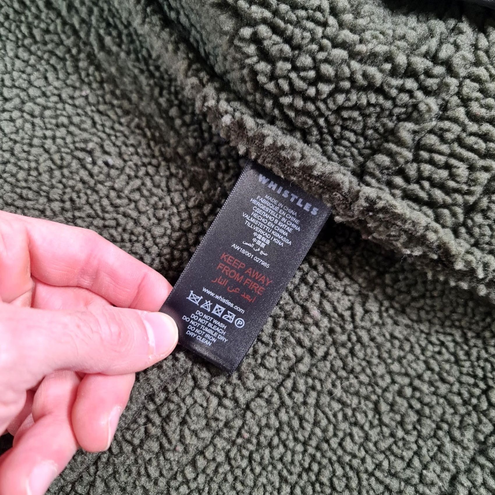 Whistles Whistles Womens Jacket Green XS Borg Biker Fleece Relaxed Fit Size XS / US 0-2 / IT 36-38 - 6 Thumbnail