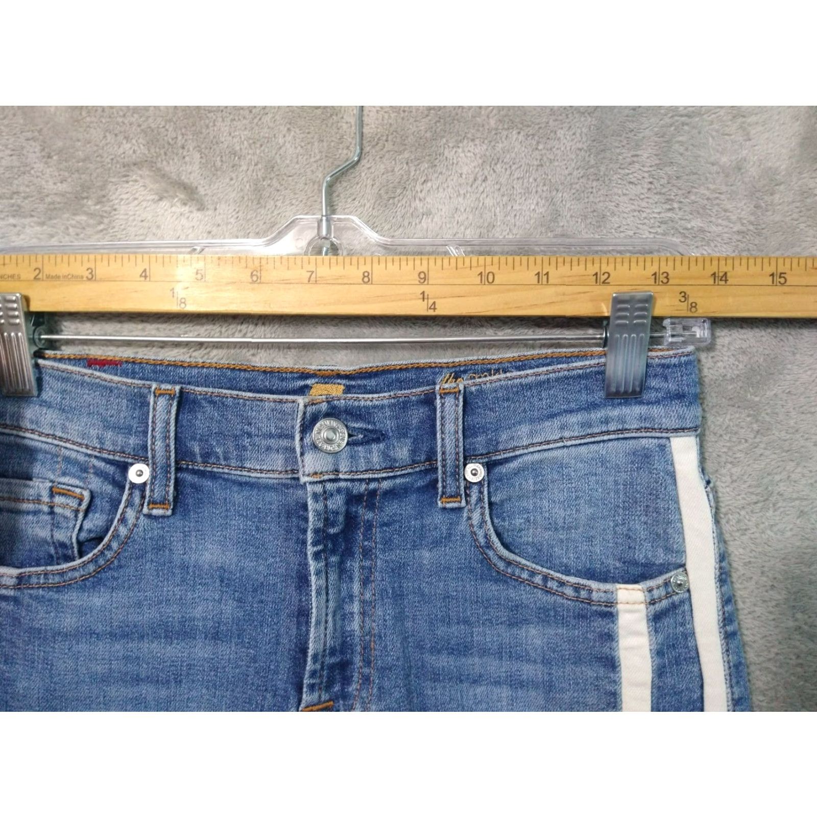 7 For All Mankind 7 For All Mankind Jeans Womens 26 Blue Denim Side Striped Ankle Skinny Stretch Shirt? Size 26" / US 2 / IT 38 - 3 Thumbnail