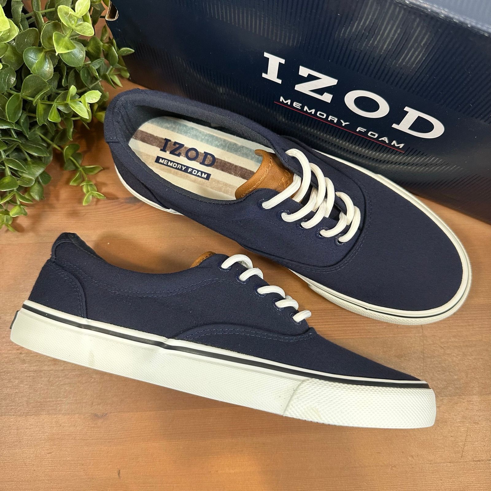 Izod Izod Men's Rangley Canvas Memory Foam Lace Up Shoes Size 8 Size US 8 / EU 41 - 2 Thumbnail