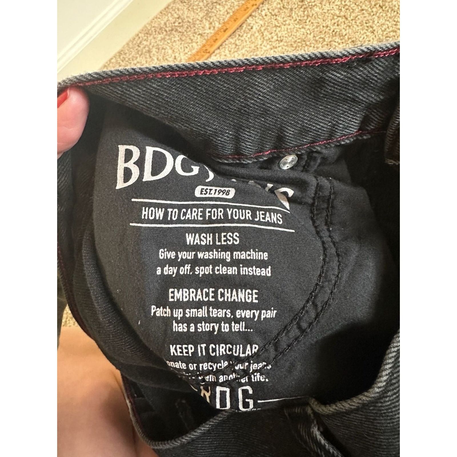 Bdg BDG Urban Outfitters Baggy Wide Barrel Leg Jeans Black 31W Size 31" - 7 Thumbnail