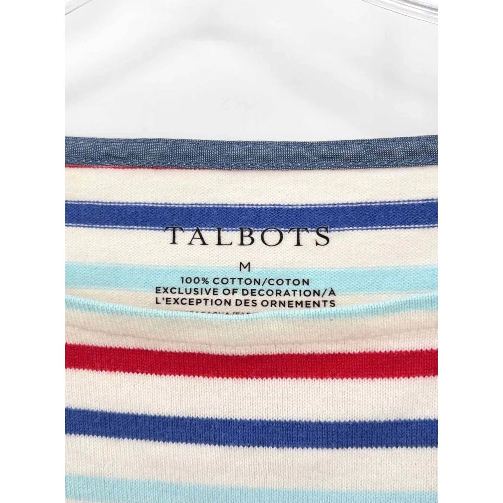 Talbots Talbots Blue Stripe Long Sleeve T-shirt - Size Medium - Pre-Owned Size M / US 6-8 / IT 42-44 - 3 Thumbnail