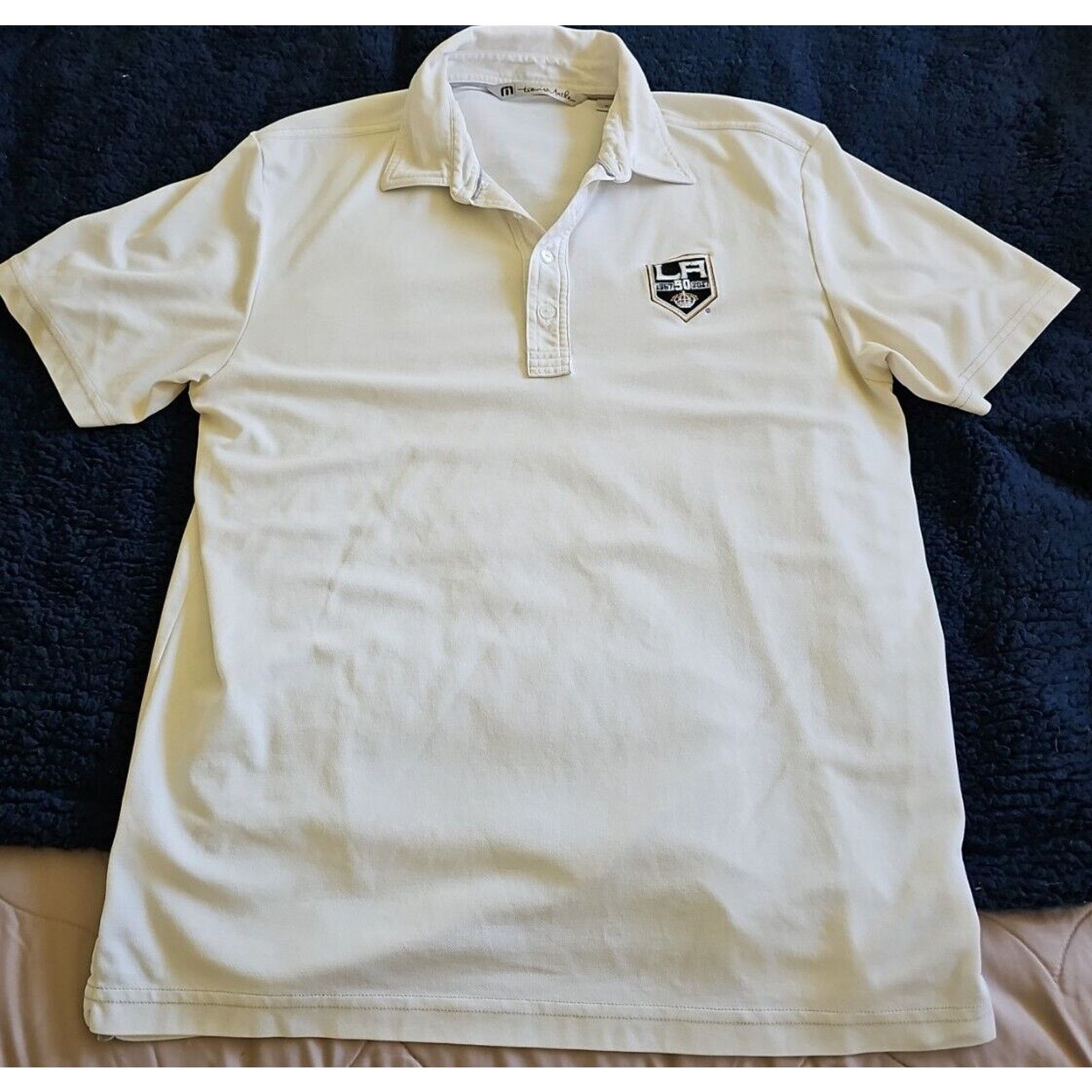 TravisMathew Men’s Travis Mathew White LA Kings 1967-2017 50 Years Polo M Size US M / EU 48-50 / 2 - 1 Thumbnail