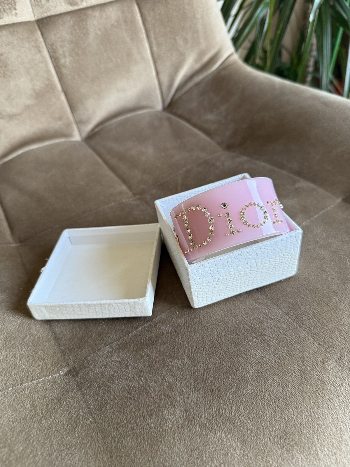 Christian Dior Monsieur Vintage Christian Dior Rhinestone Cuff Bracelet Pastel Pink Size ONE SIZE - 9 Thumbnail