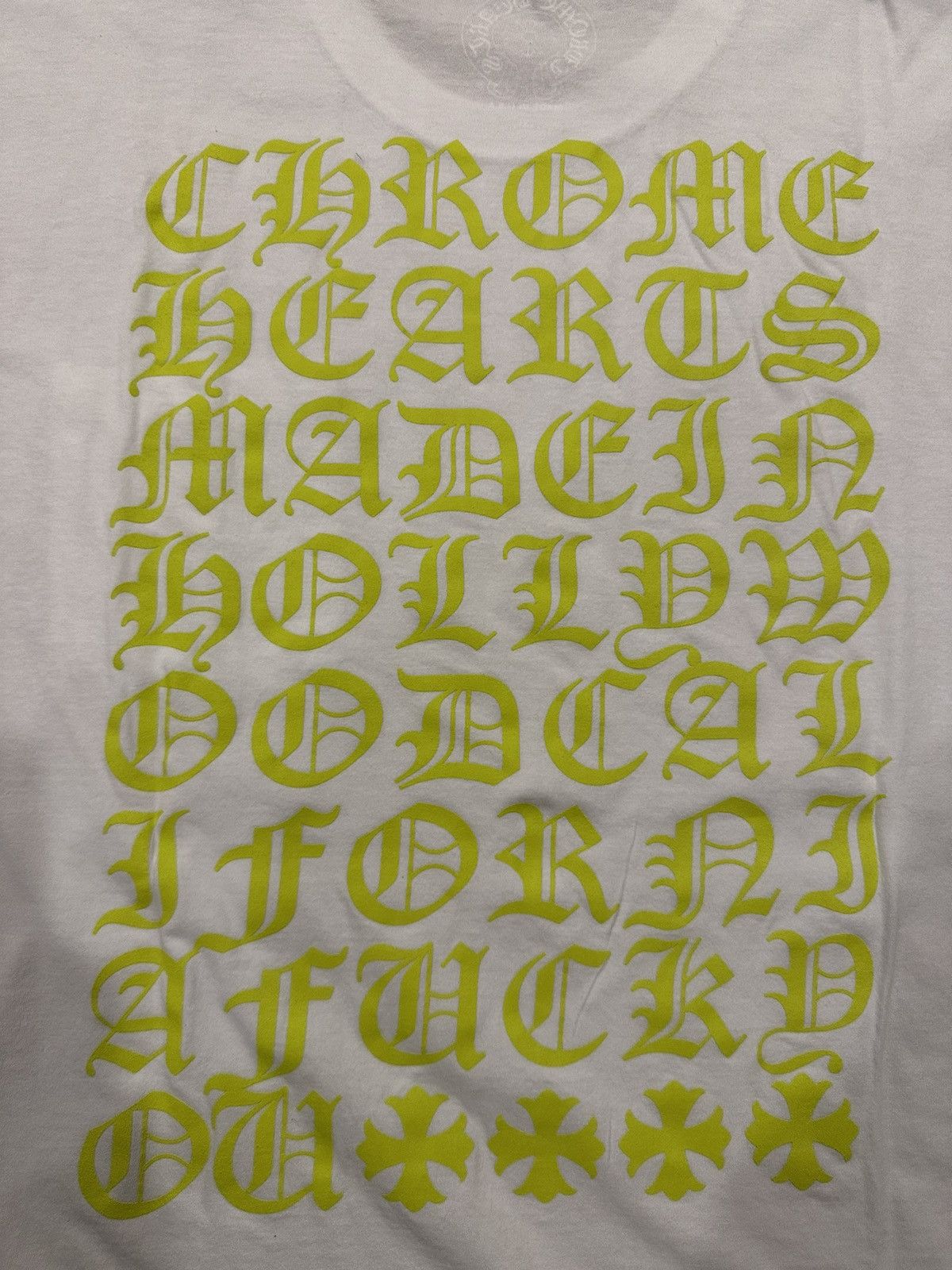 Chrome Hearts Chrome Hearts White / Yellow Script Hollywood T-Shirt Size US XL / EU 56 / 4 - 9 Thumbnail