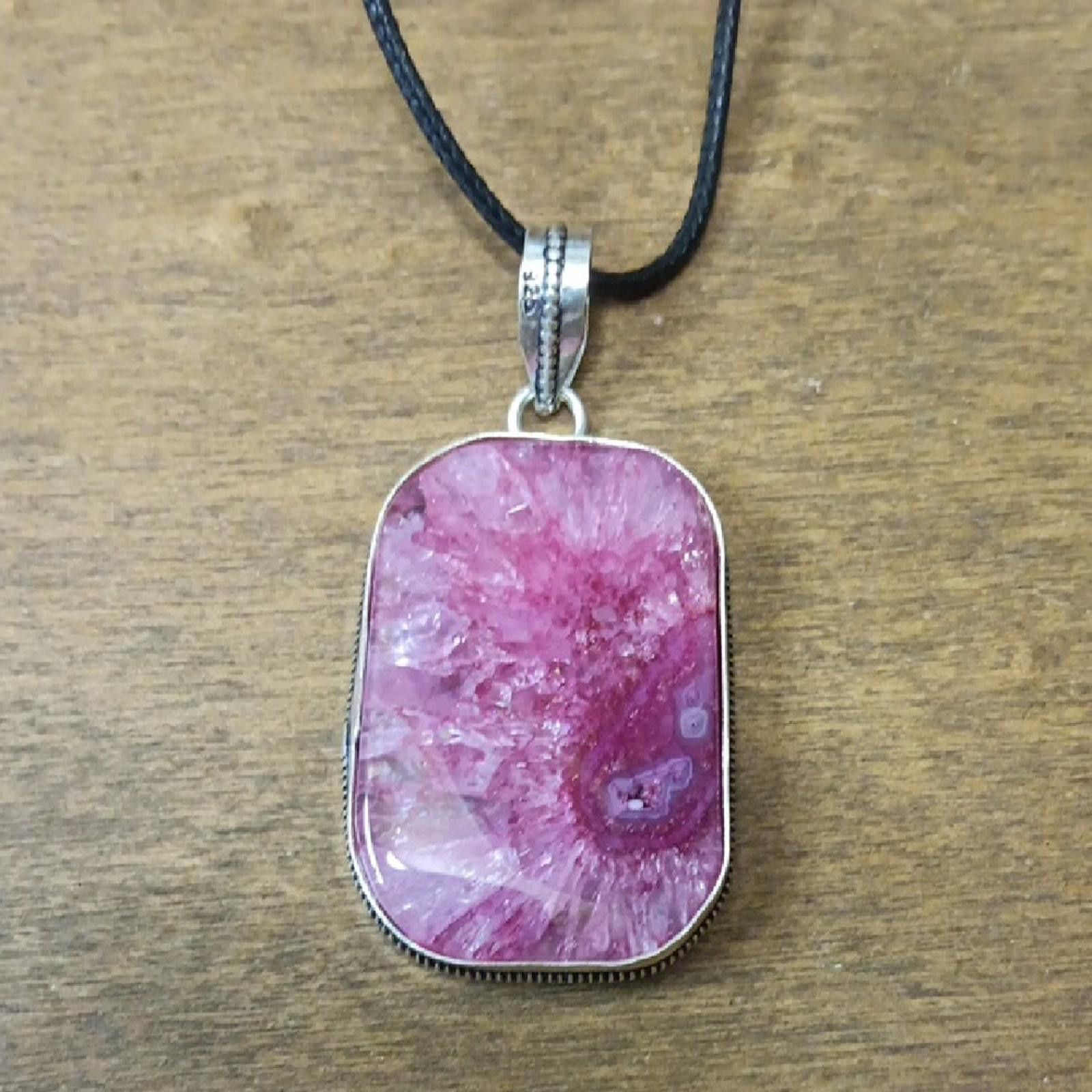 Designer Pink Solar Quartz Crystal Pendant Necklace Size ONE SIZE - 1 Thumbnail