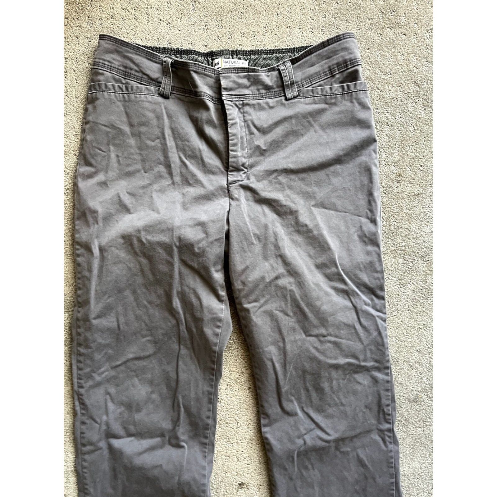 Lee Lee Pants Womens Size 16 Med Natural Fit Straight Leg Just Below The Waist Gray Size 38" / US 16 / IT 52 - 2 Thumbnail