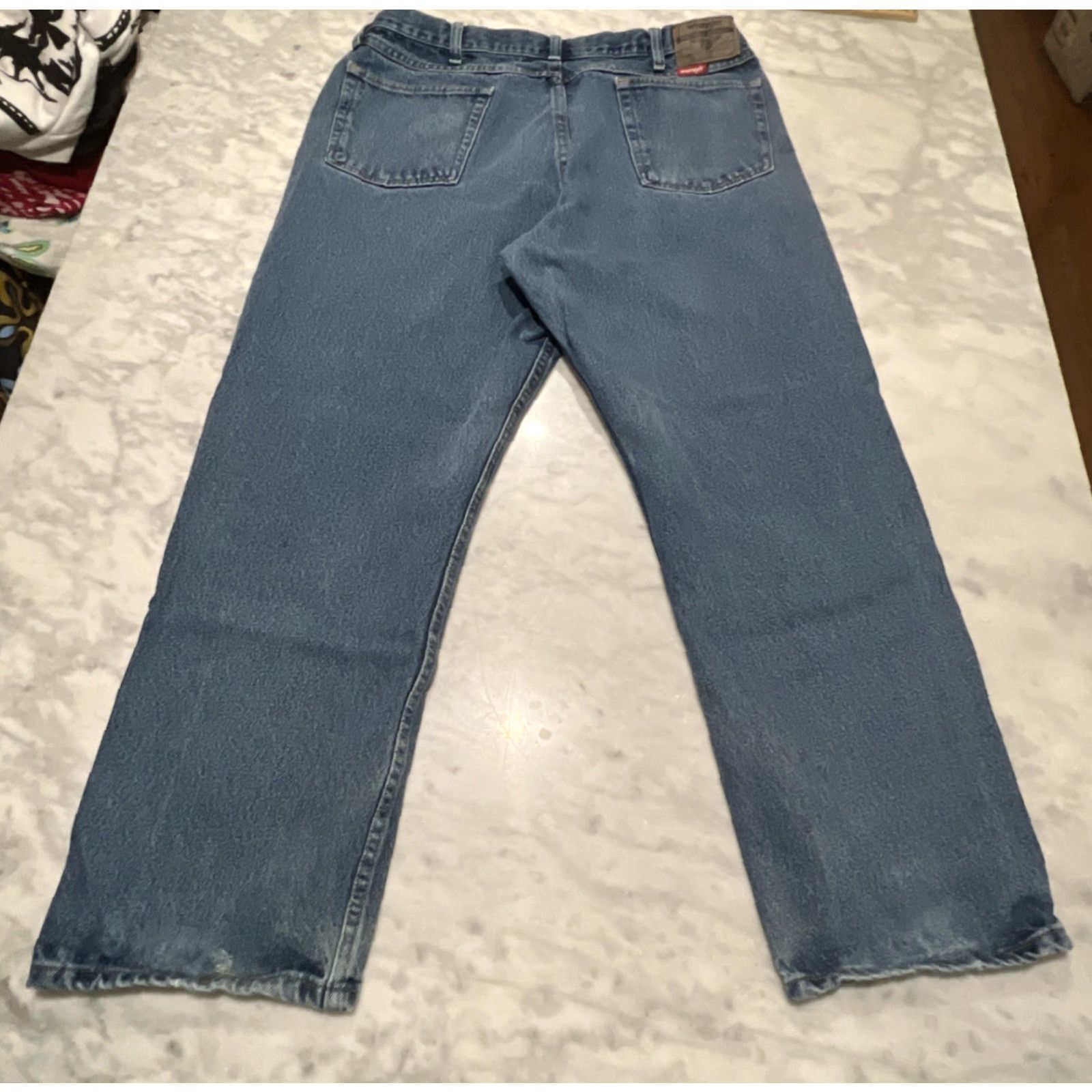 Wrangler VINTAGE Wrangler Jeans Men 38x30 9760WDR Relaxed Fit Cowboy Cut Denim Faded Thrashed Cowboy Men Jeans 38x30 Blue Distressed Pockets 5-Pocket Wrangler Size US 38 / EU 54 - 4 Thumbnail