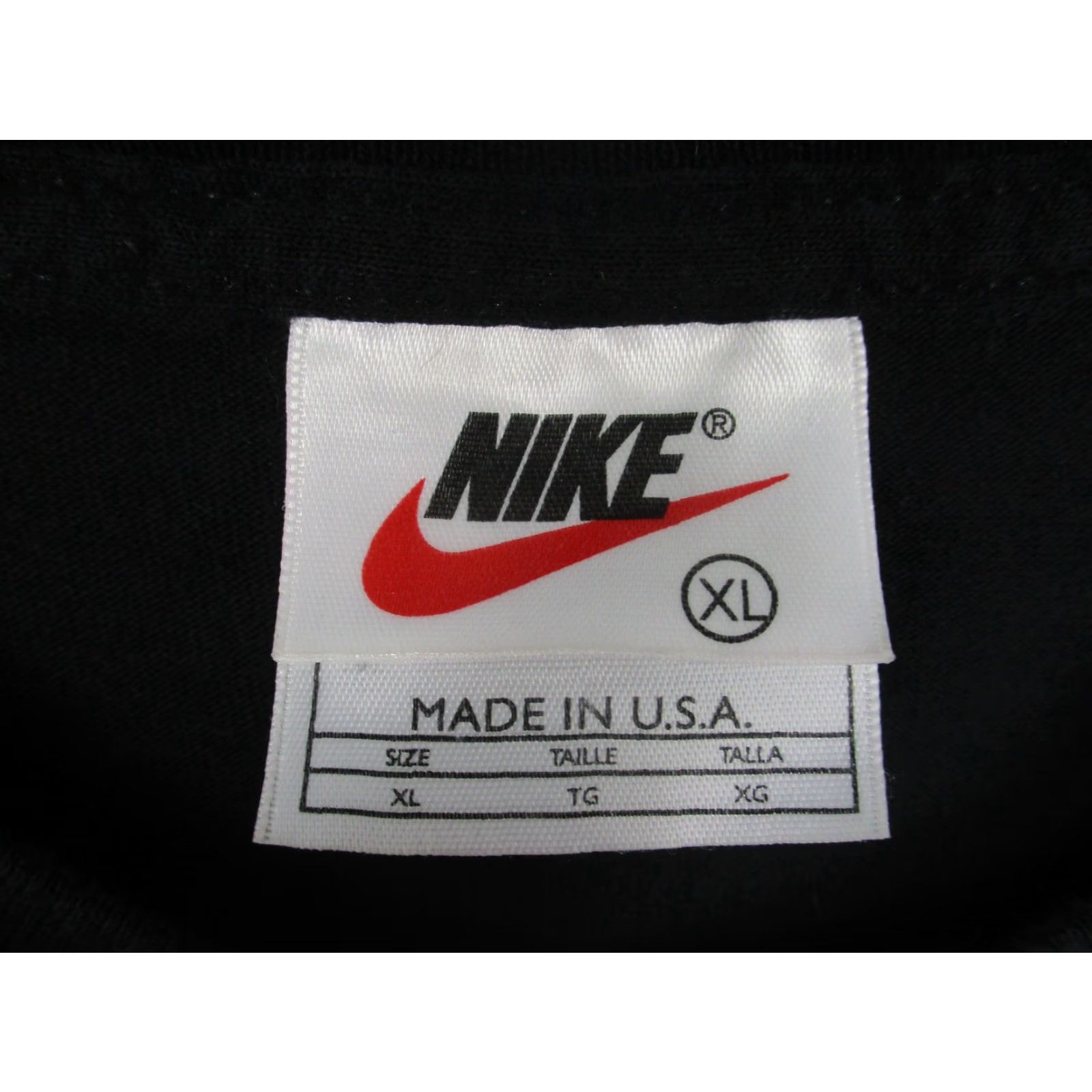 Nike VINTAGE Nike Shirt Mens XL Black Swoosh Cotton Made USA 90s Tee T-Shirt Size US XL / EU 56 / 4 - 3 Thumbnail