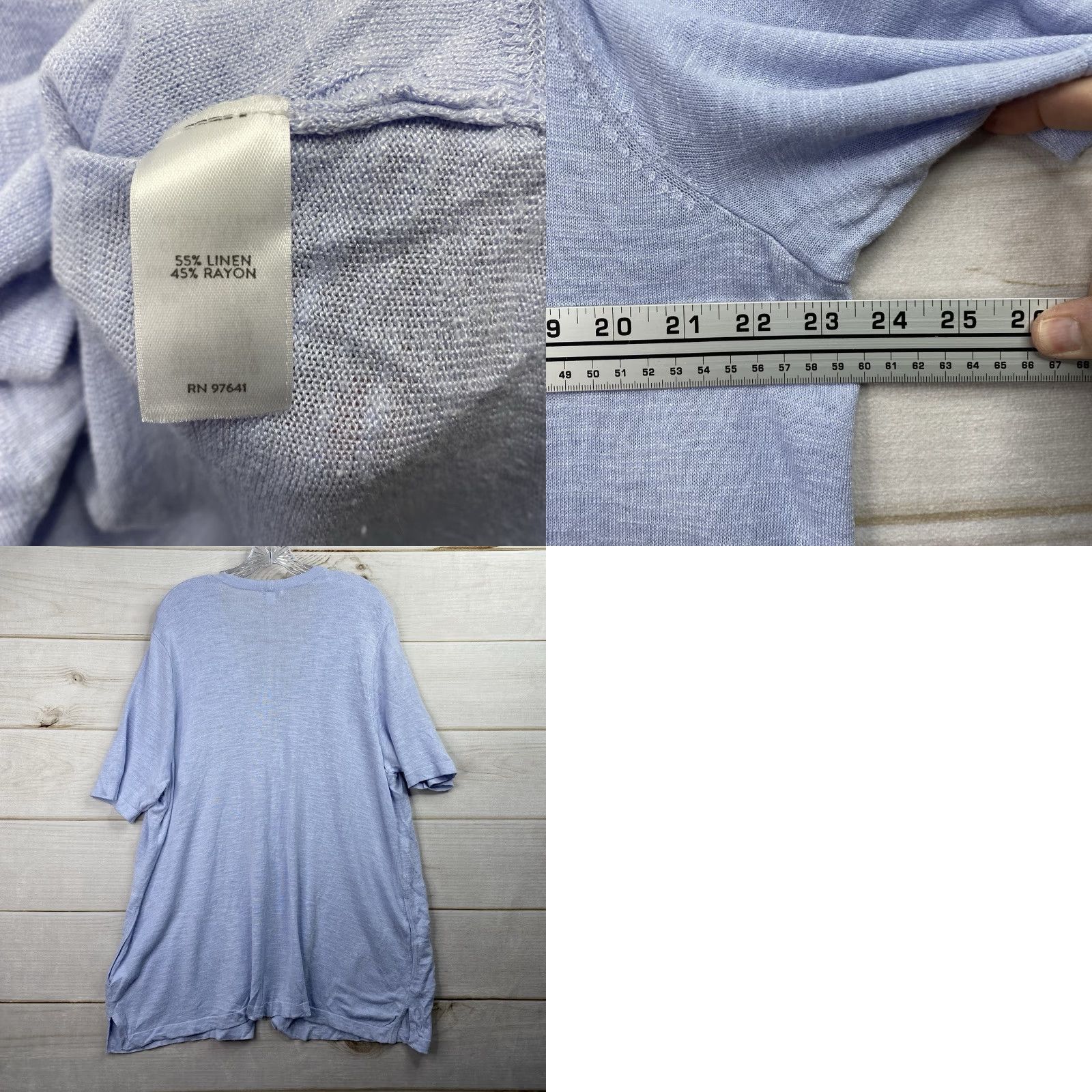 J. Jill J. Jill Cardigan Sweater Tunic Womens 2X Green Linen Blend 3/4 Sleeve V-Neck Button Pockets Casual Size XXL / US 16-18 / IT 52-54 - 8 Thumbnail