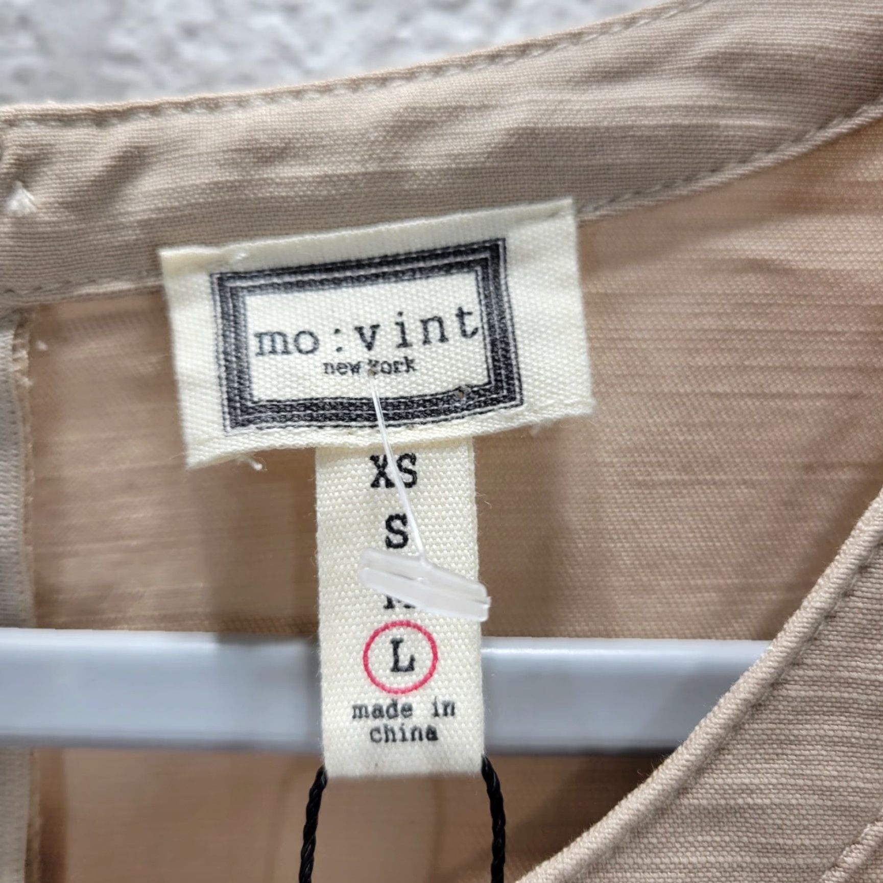 Vintage VINTAGE Mo:Vint Womens Long Sleeve Dress L Beige Back Zip Tencel Cotton Blend New Dress Fit & Flare Knee Length Womens Size L / US 10 / IT 46 - 6 Thumbnail