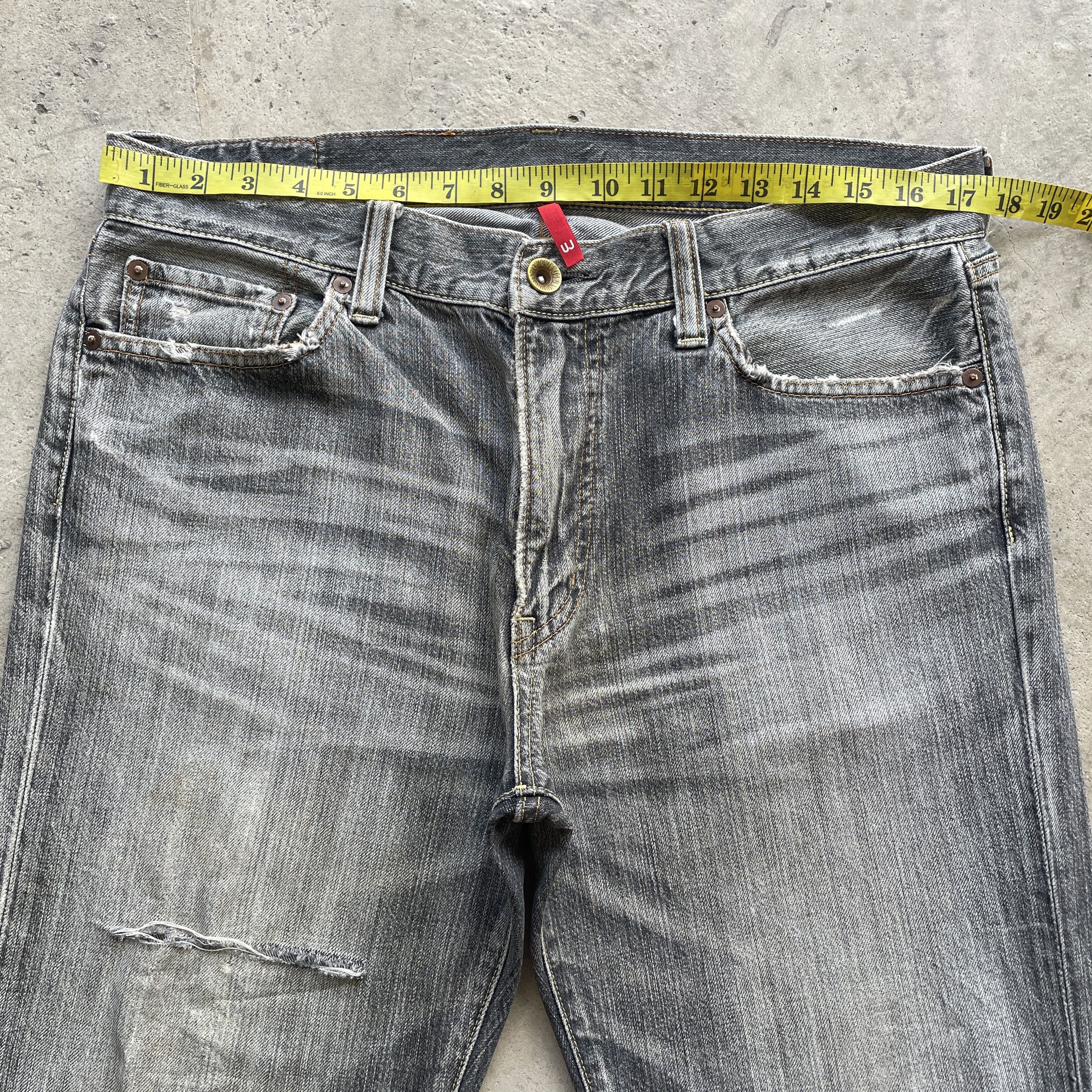 Japanese Brand VINTAGE JAPAN BLACK FADED DENIM DISTRESSED JEANS PANTS W35 Size US 35 - 5 Thumbnail