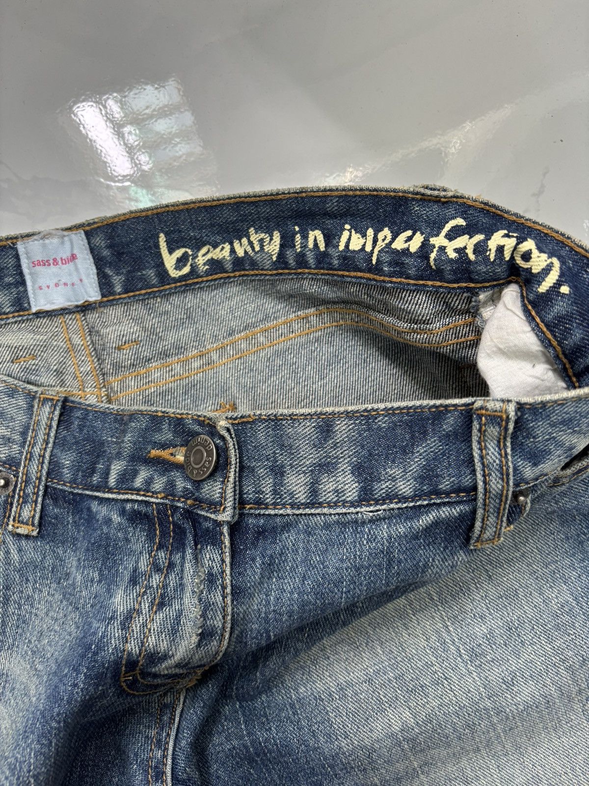 If Six Was Nine × Japanese Brand Flare Jeans Sass & Bide Sydney Distressed Flare Denim Jeans Size 30" / US 8 / IT 44 - 10 Thumbnail
