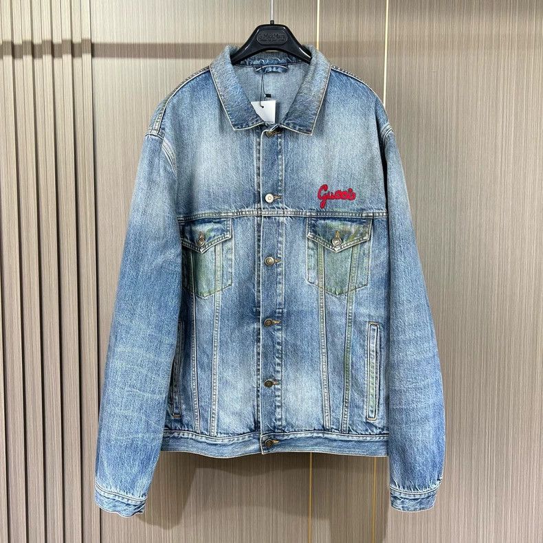 Gucci Gucci Old embroidered cat letter denim jacket 2504-Nextarro Size US L / EU 52-54 / 3 - 1 Thumbnail