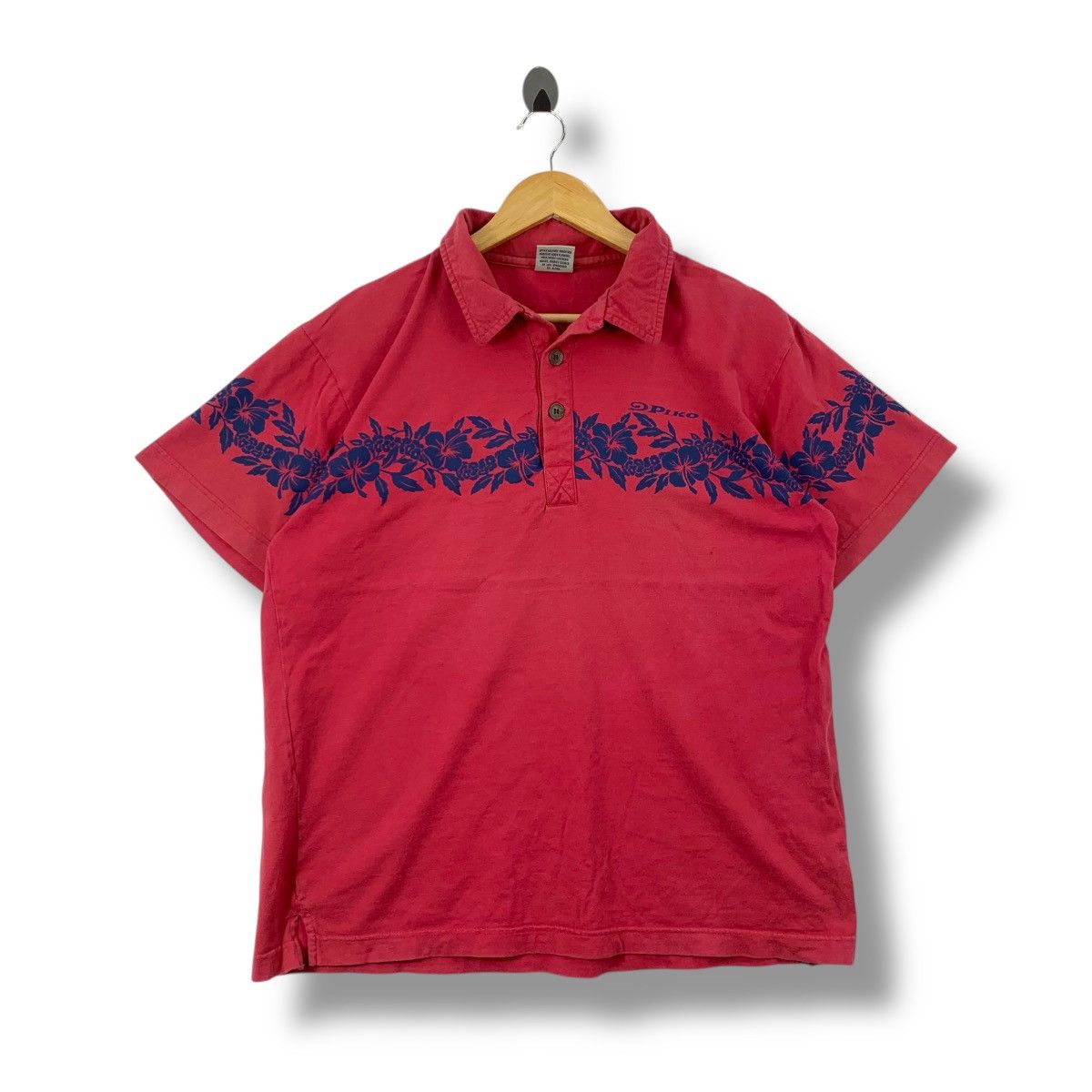 Vintage Vintage 90's PIKO Hawaiian Longboard Wear Surf Polo Shirt Size US L / EU 52-54 / 3 - 1 Thumbnail