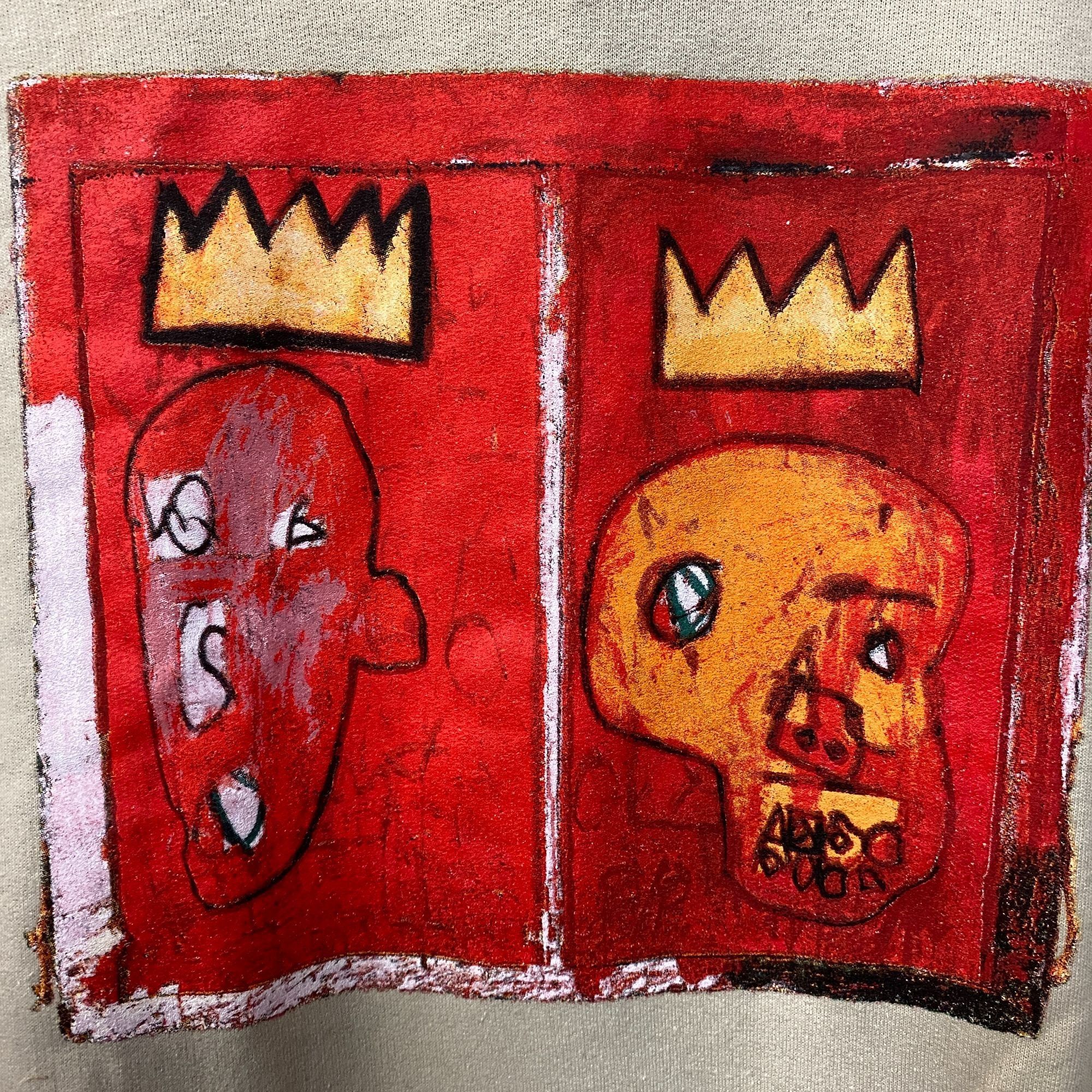 Other Jean Michel Basquiat Crown King Design Biege Hoodie size Med Size US M / EU 48-50 / 2 - 2 Thumbnail