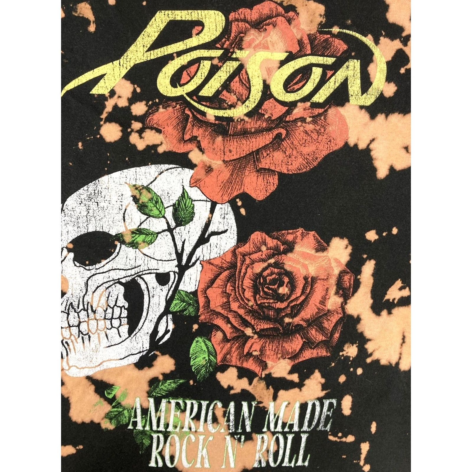 Vintage Poison Skull Flower Graphic T-shirt Women Medium Black Tie Dye Bleach Music Shirt Size M / US 6-8 / IT 42-44 - 2 Thumbnail