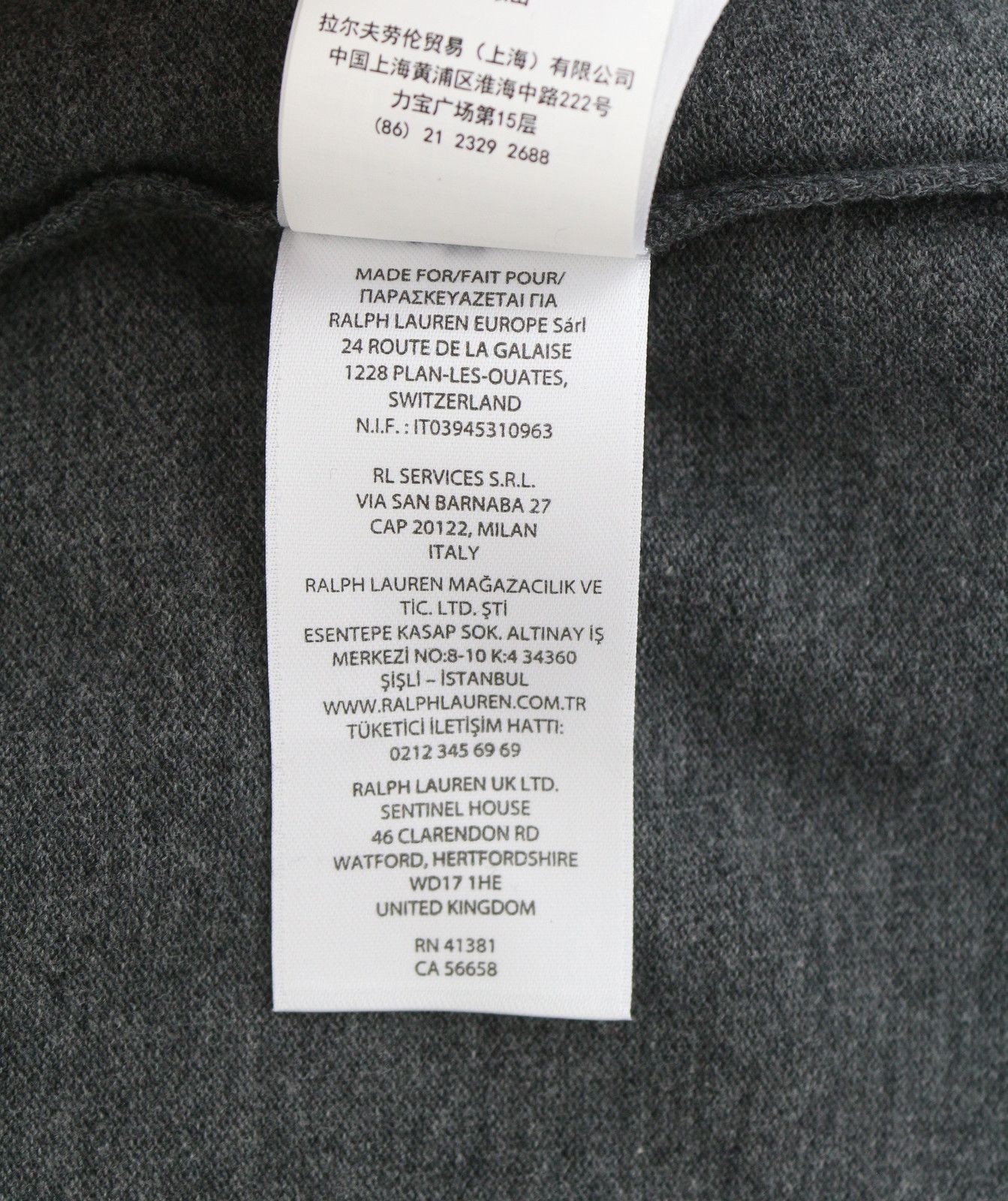 Ralph Lauren SLIM FIT L Dark Grey Melange Cotton Logo 87889 Size US L / EU 52-54 / 3 - 12 Thumbnail
