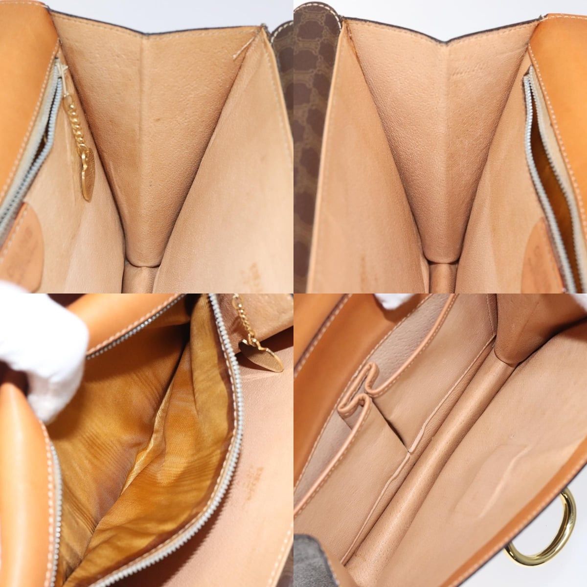 Celine CELINE Macadam Canvas Hand Bag Pvc Leather Brown Gold Size ONE SIZE - 12 Thumbnail