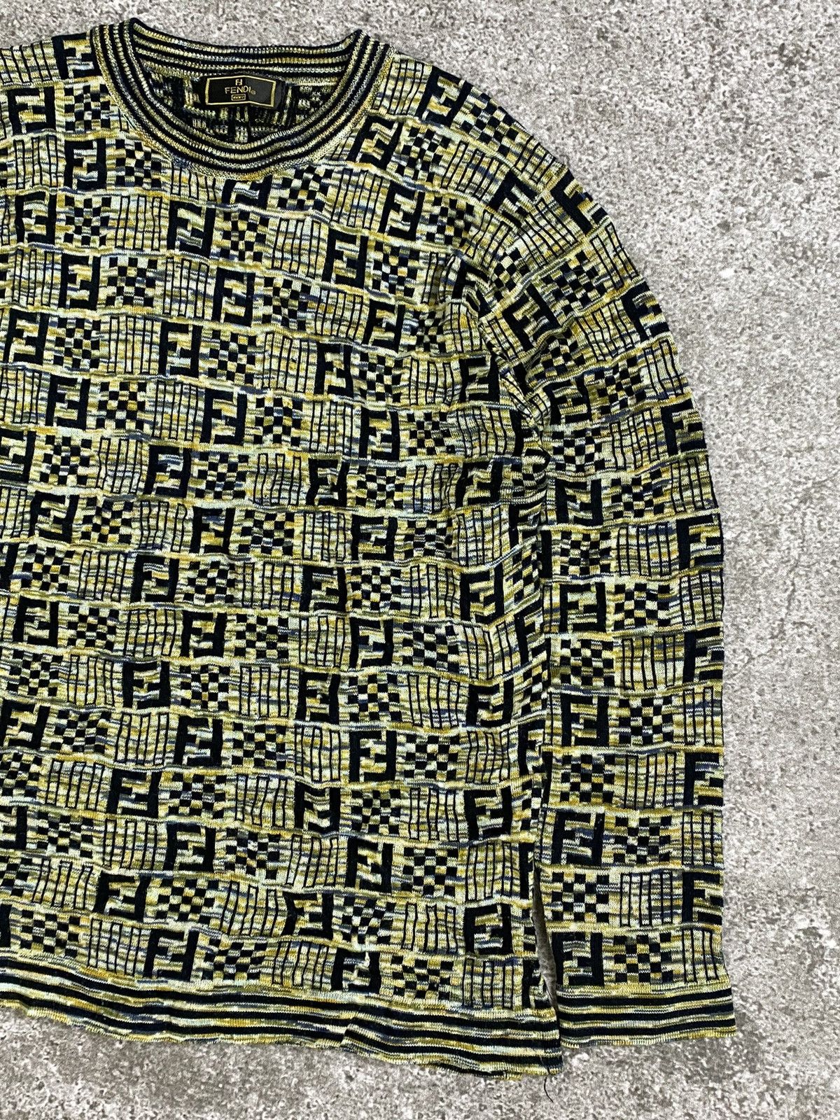 Fendi × Vintage Vintage Fendi mare monogram knitt longsleeve Size US M / EU 48-50 / 2 - 6 Thumbnail