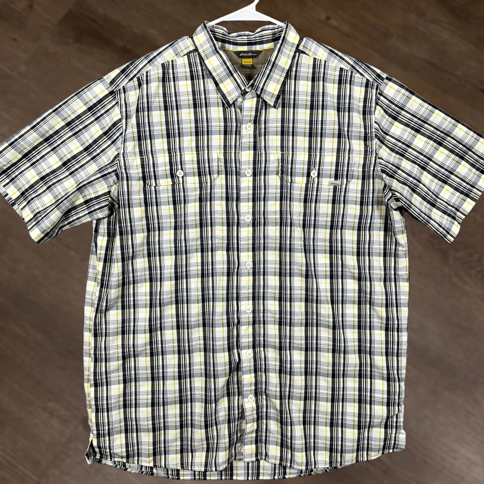 Eddie Bauer Eddie Bauer Travex Nylon Blend Shirt Hiking Mens TXL Tall Gray Plaid Button Up Shirt Size US XL / EU 56 / 4 - 1 Thumbnail