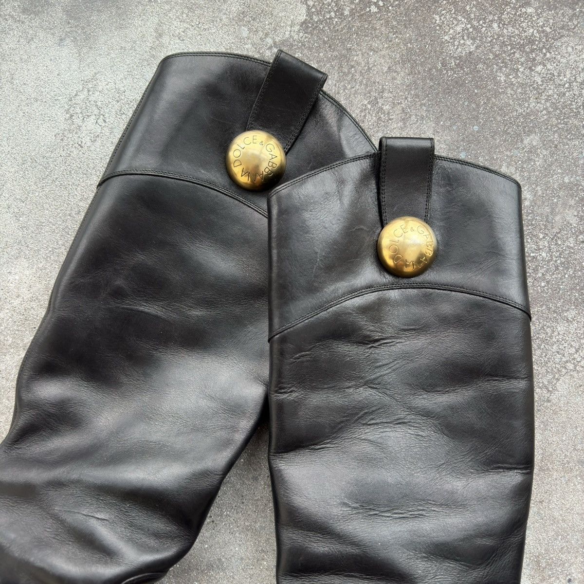 Dolce & Gabbana Dolce & Gabbana Black Leather Heels Boots Size US 6 / IT 36 - 8 Thumbnail