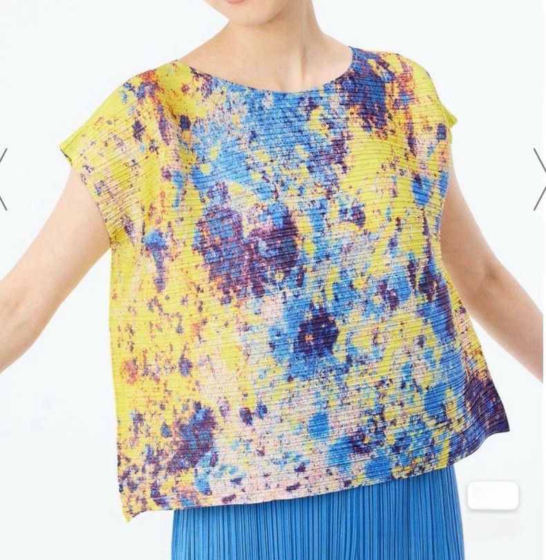 Issey Miyake Issey Miyake size:3 Yellow and blue pleated starry sky sho Size XS / US 0-2 / IT 36-38 - 6 Thumbnail