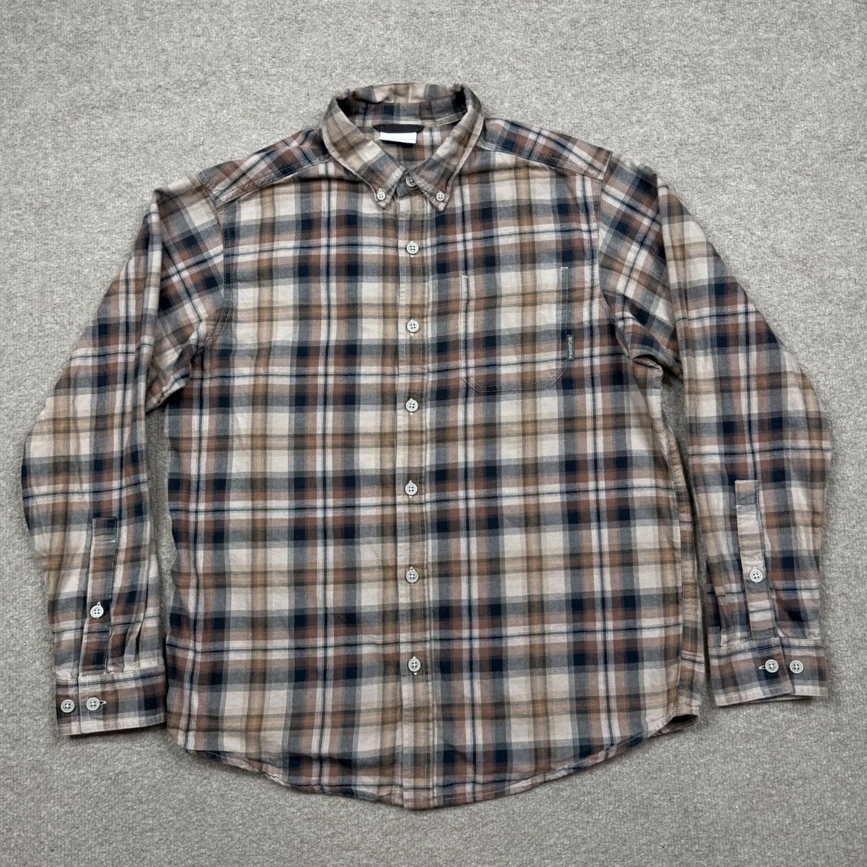 Vintage Columbia Shirt Mens M Brown Men Size Button Plaid Long Sleeve Outdoor Camp Hunt Size US M / EU 48-50 / 2 - 2 Thumbnail