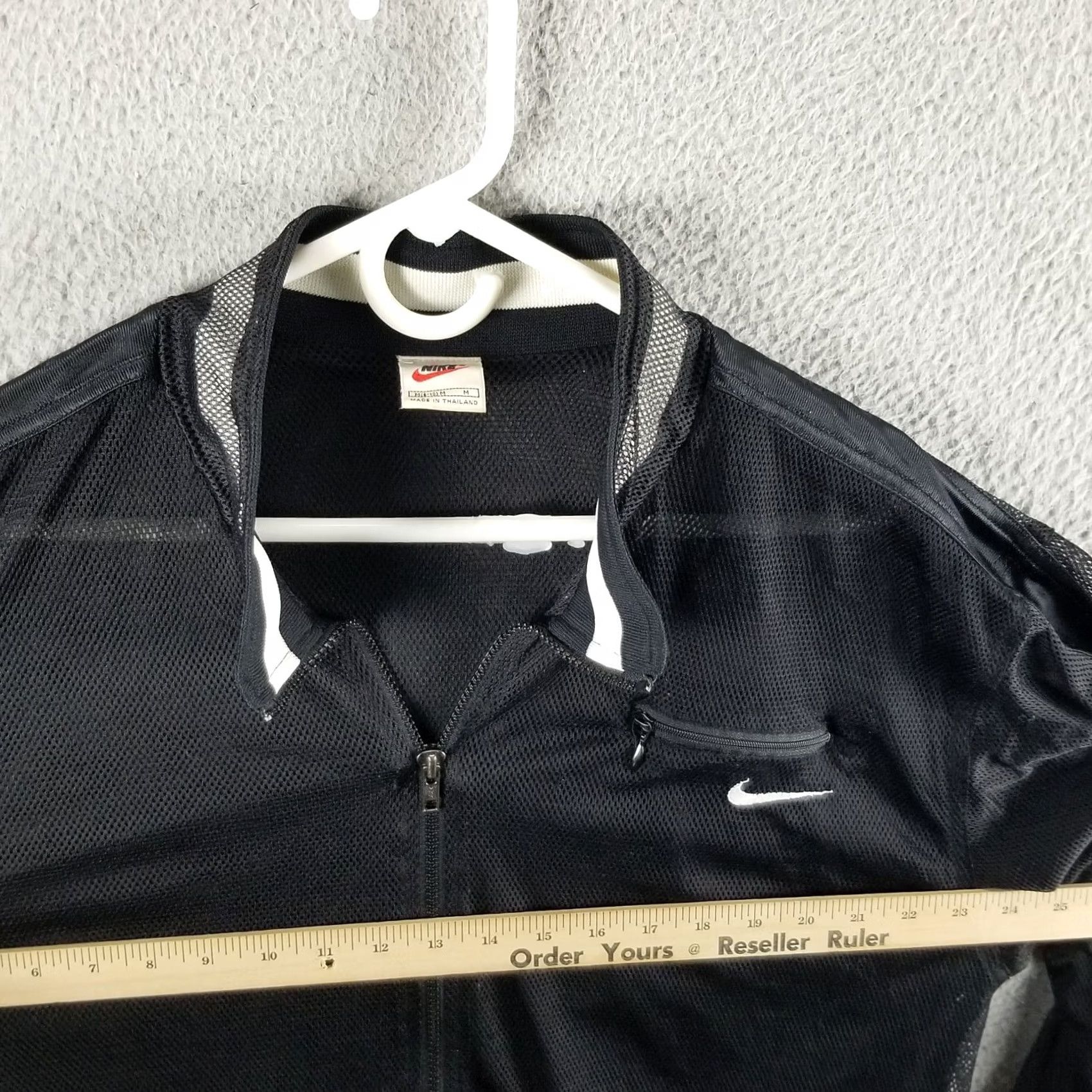 Nike VTG Nike Womens Check Sheer Full Zip Crop Jacket Medium 8-10 Sewn Center Swoosh Size M / US 6-8 / IT 42-44 - 7 Thumbnail