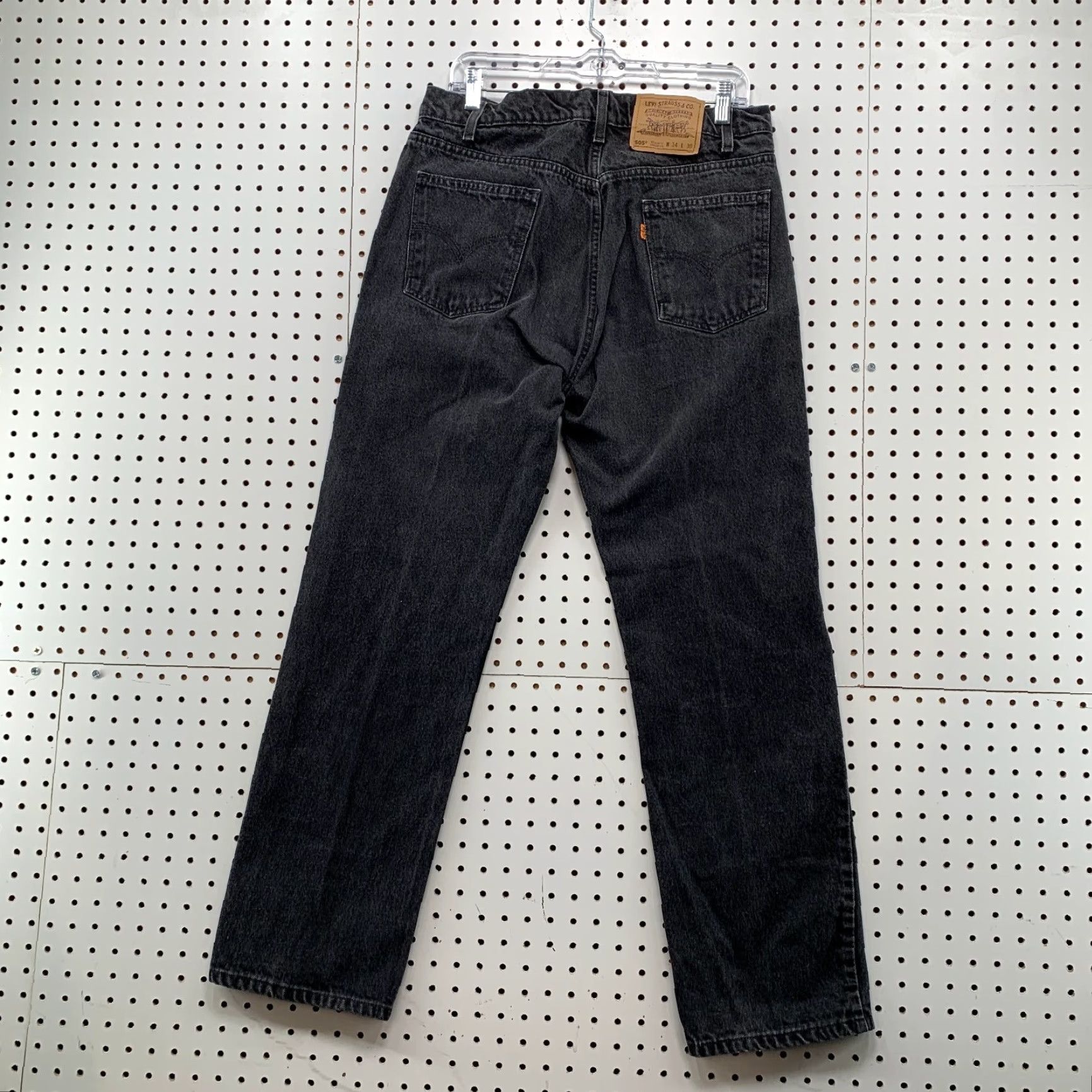 Levi's VINTAGE Levi's 505 Jeans 33x30 Black Denim 90s 5-Pocket Mens Regular Jeans 30 Inseam 34x30 Tag 90s Orange Tag Size US 33 - 2 Thumbnail