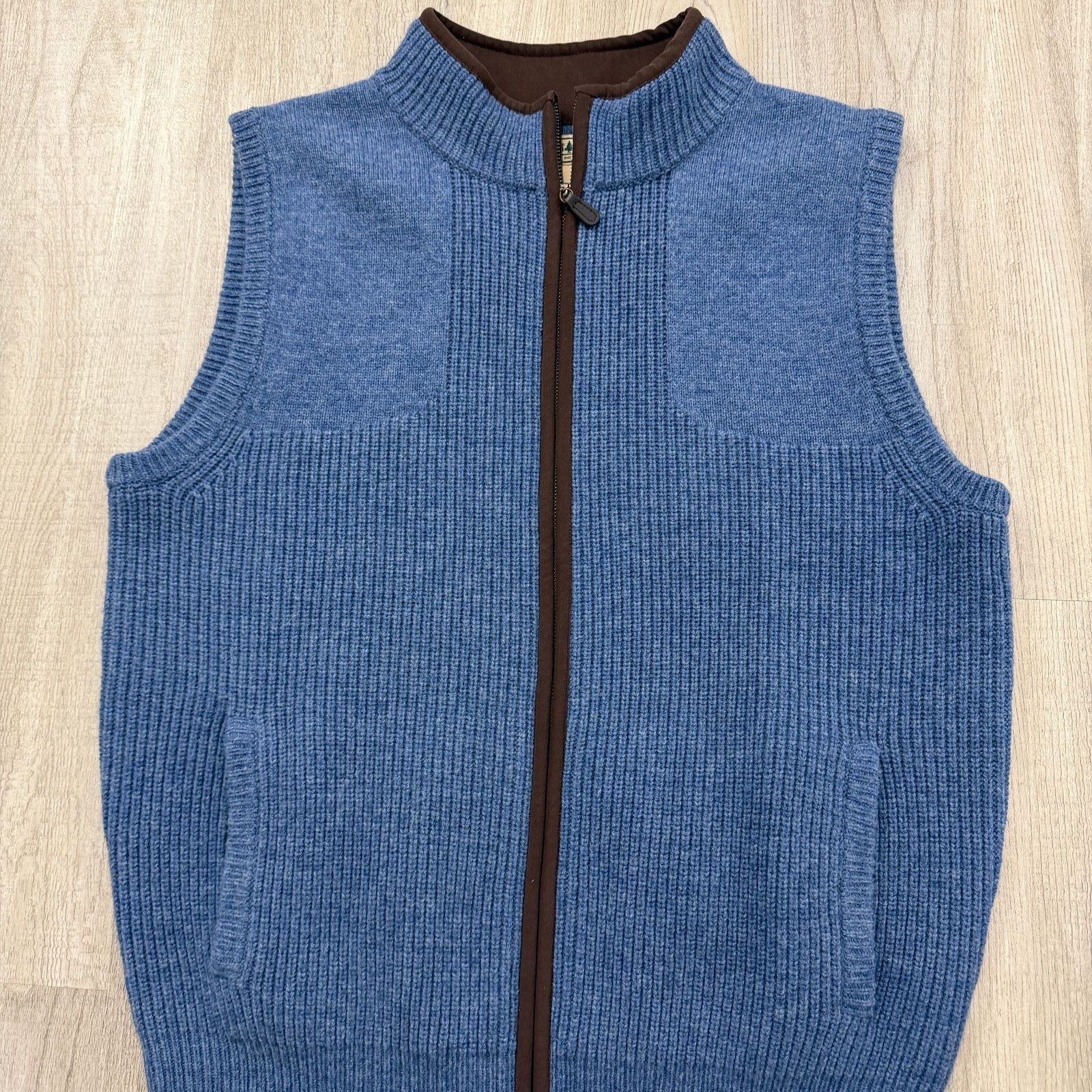 L.L. Bean LL Bean Waterfowl Sweater Vest Men's Large Blue Lambswool Size US L / EU 52-54 / 3 - 2 Thumbnail