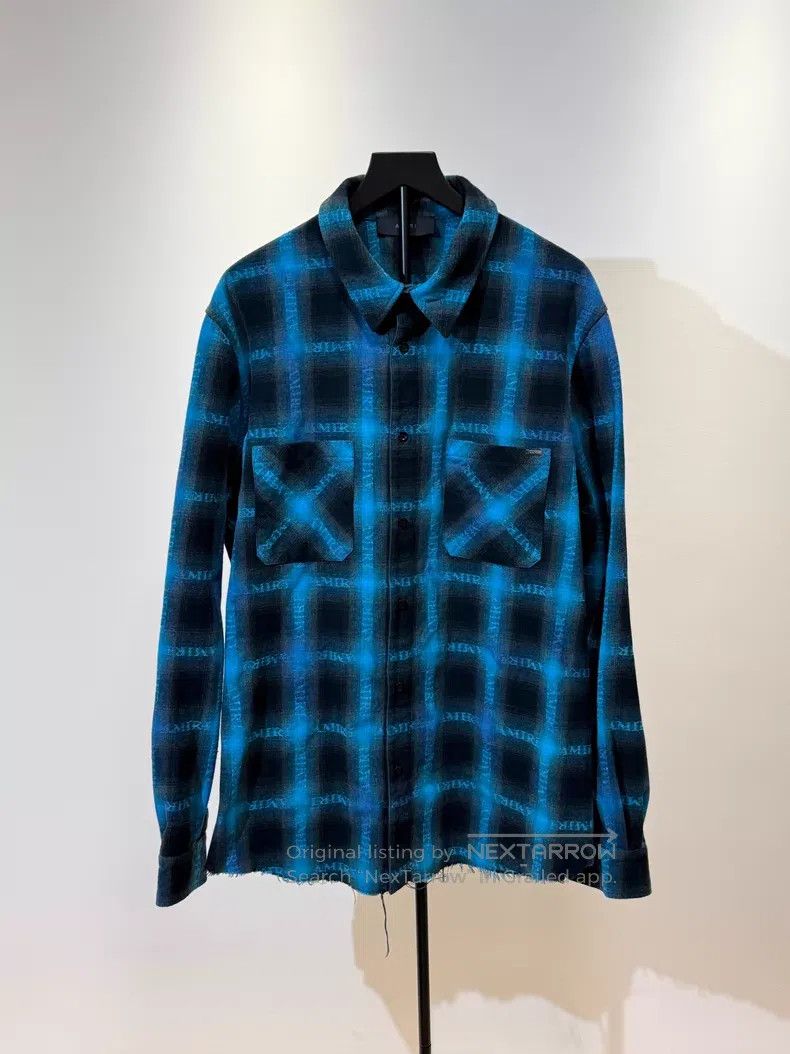Amiri Amiri Blue and black plaid shirt jacket Size US S / EU 44-46 / 1 - 1 Thumbnail