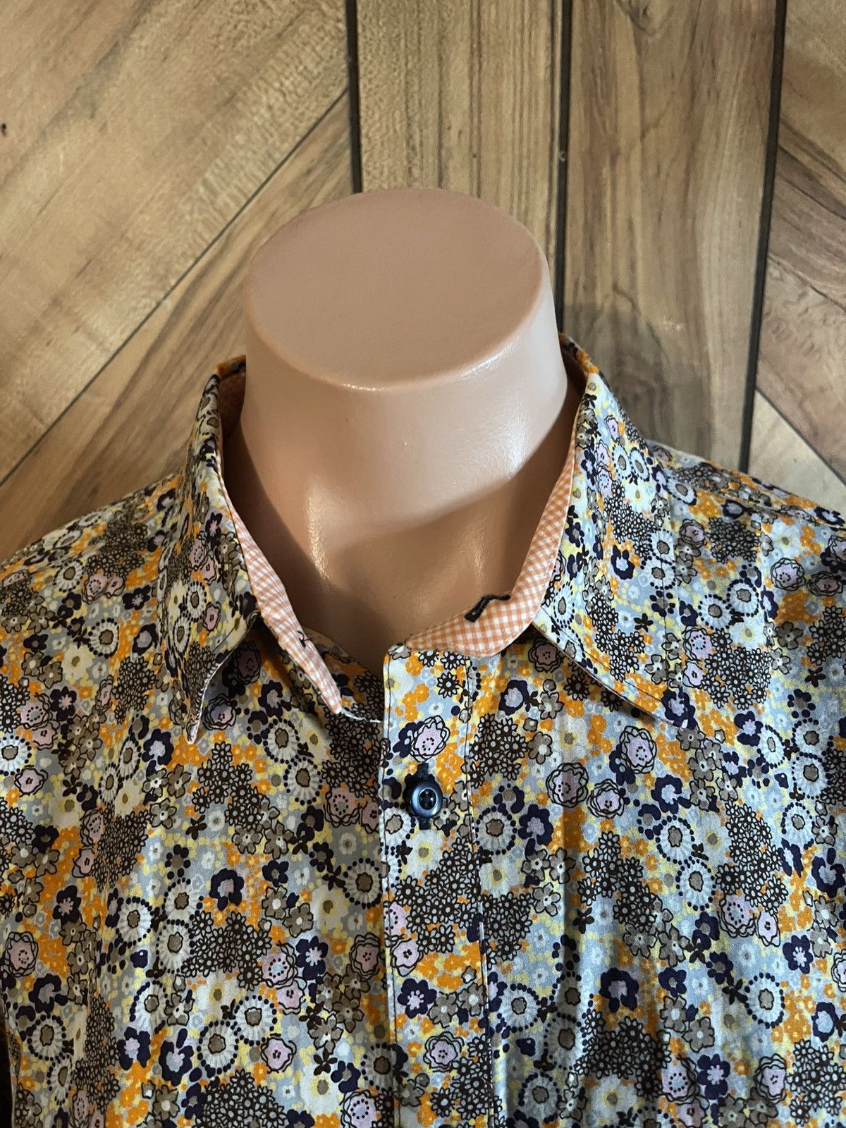 Thomas Dean Thomas Dean Men Medium Floral Button Down Long Sleeve Shirt Size US M / EU 48-50 / 2 - 5 Thumbnail