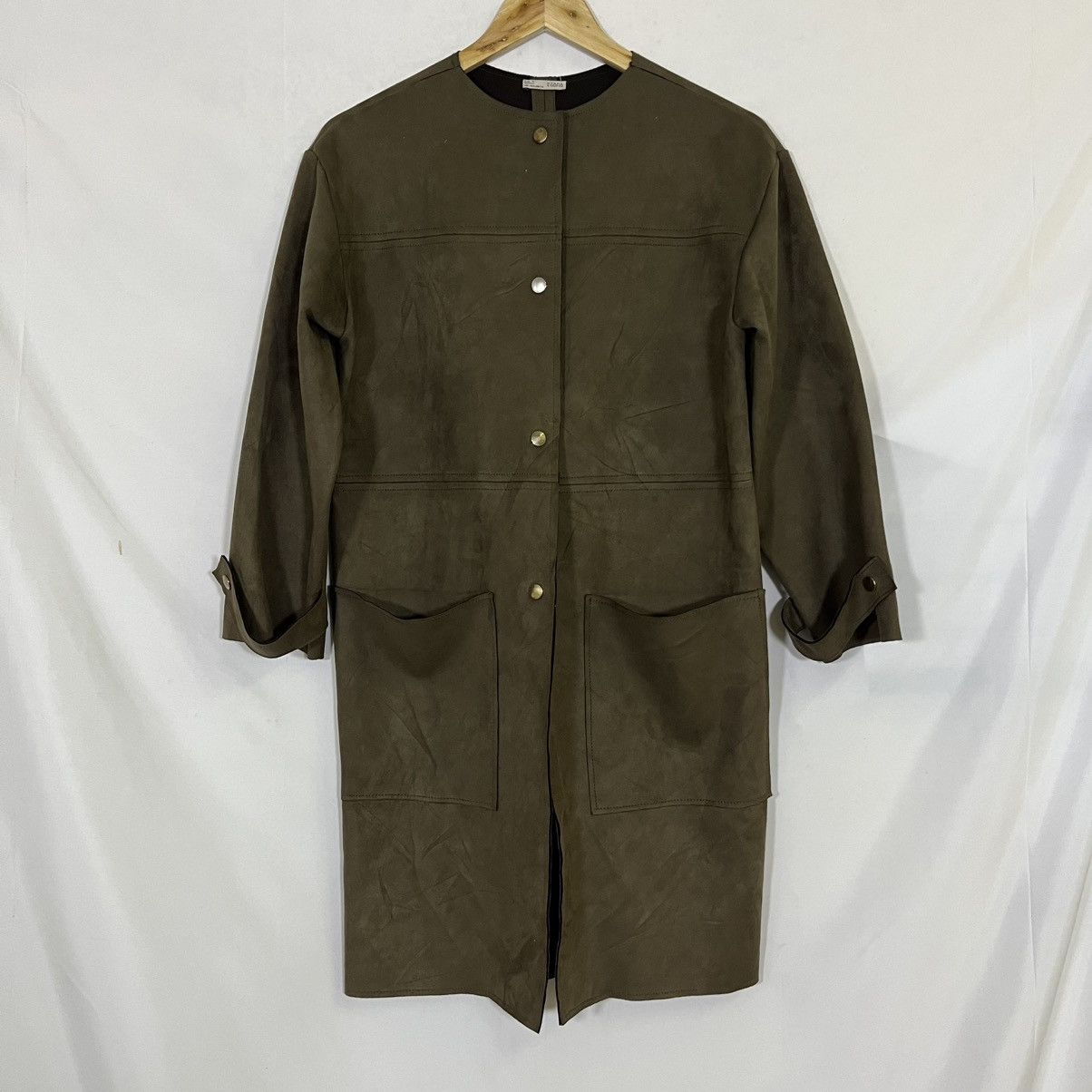 Zara ZARA BUTTON UP SUEDE LONG JACKET Size S / US 4 / IT 40 - 1 Thumbnail