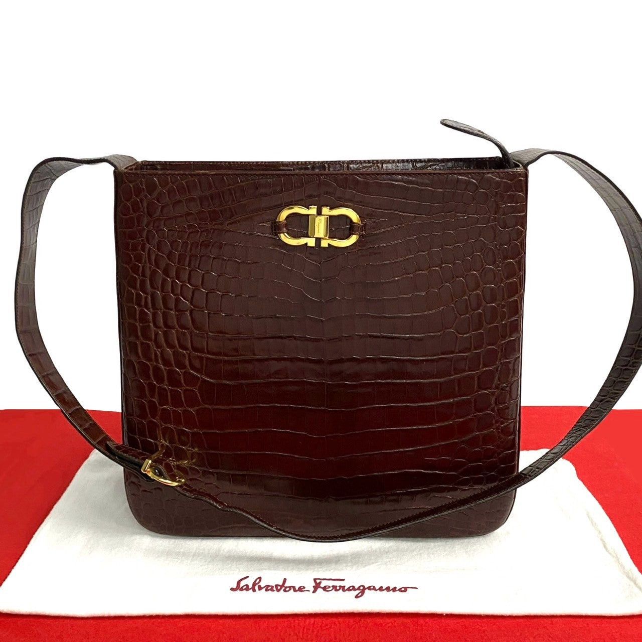 Salvatore Ferragamo Salvatore Ferragamo Shoulder Bag Brown Leather Size ONE SIZE - 1 Thumbnail