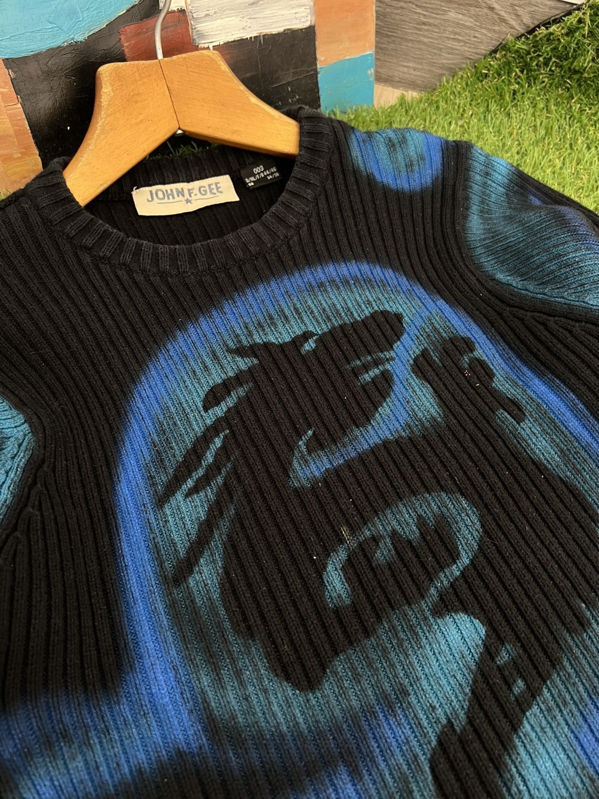 Japanese Brand Vintage Diesel Style Ribbed Knitted Dragon Sweater Japanese Size US S / EU 44-46 / 1 - 6 Thumbnail