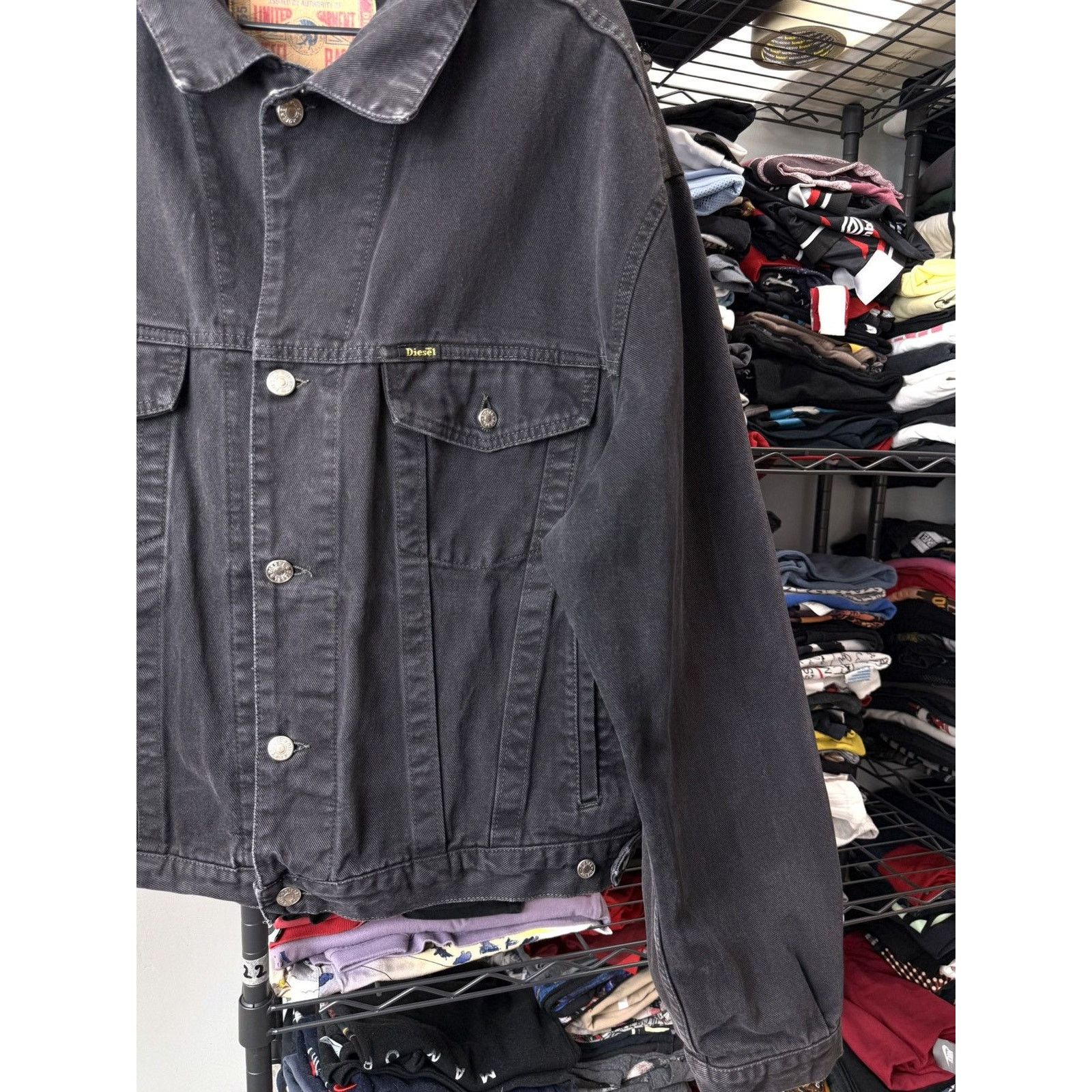 Diesel 💥Rare! Vintage Diesel Denim Jacket Archive Leather Patch Size US XXL / EU 58 / 5 - 7 Thumbnail