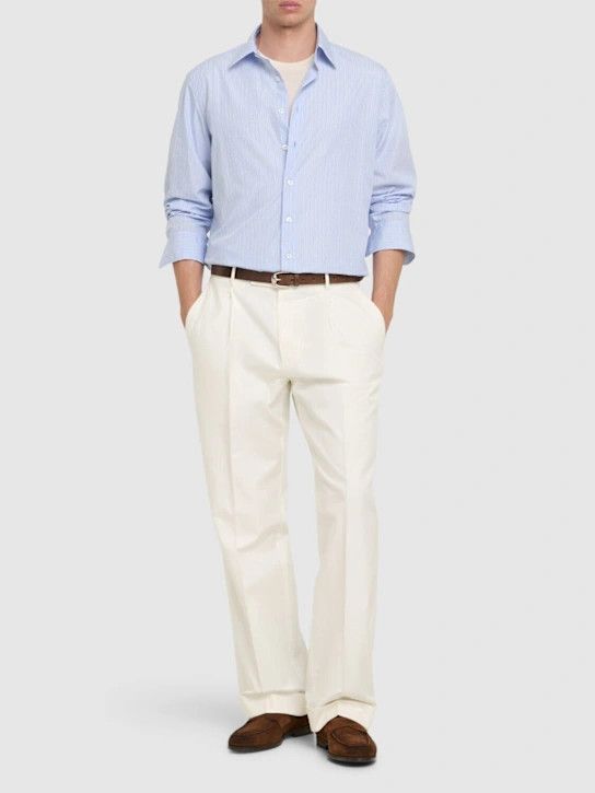 Lardini o1lsvrm0425 Cotton Poplin Shirt in Blue Size US S / EU 44-46 / 1 - 4 Thumbnail