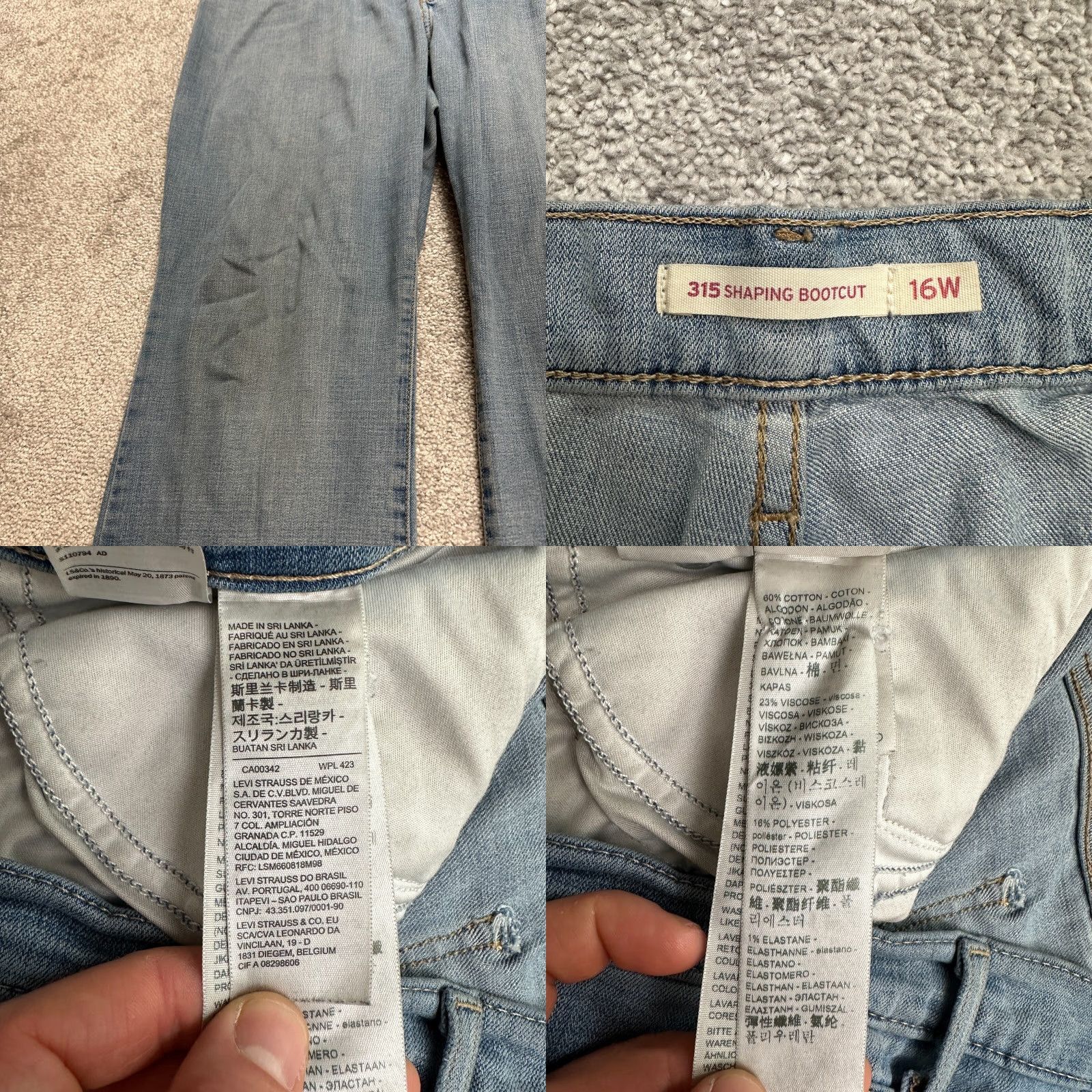 Levi's Levi's 315 Shaping Bootcut Denim Jeans Women 16W 39x29 Blue Medium Wash Mid Rise Size 38" / US 16 / IT 52 - 8 Thumbnail