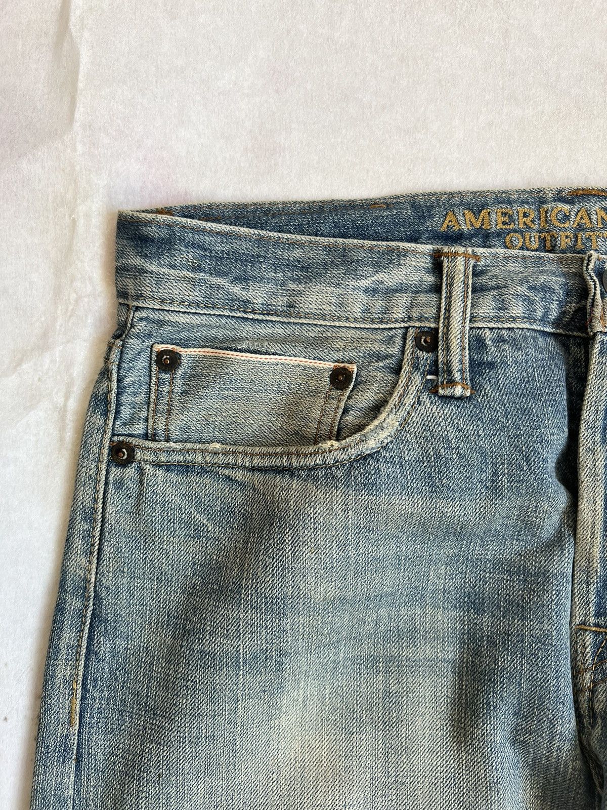 American Eagle Outfitters Vtg American Eagle Fly Button Selvedge Denim Kurt Cobain Size US 32 / EU 48 - 7 Thumbnail