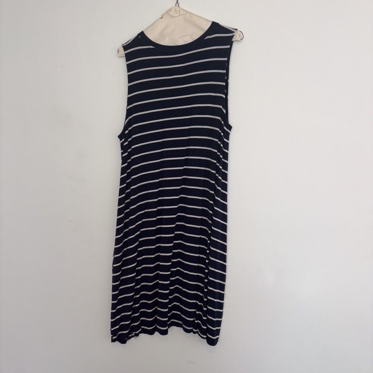 Walmart Time and Tru Navy Blue and White Striped Sleeveless Dress Size XXL / US 16-18 / IT 52-54 - 2 Thumbnail