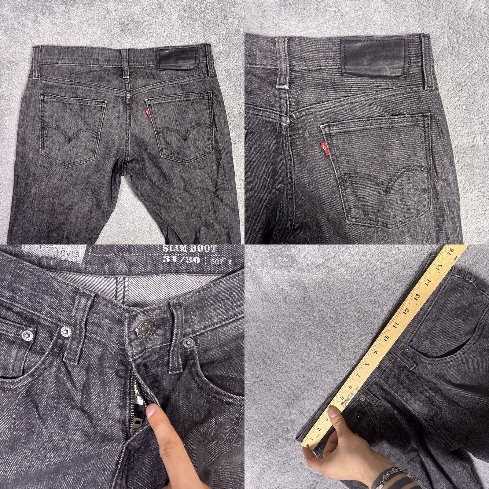 Levi's Vintage Levi'S 507 Jeans Mens 31x30 Faded Y2K Slim Bootcut Flared Denim Pants X - 80s 90s Style - Fit Size US 31 - 8 Thumbnail