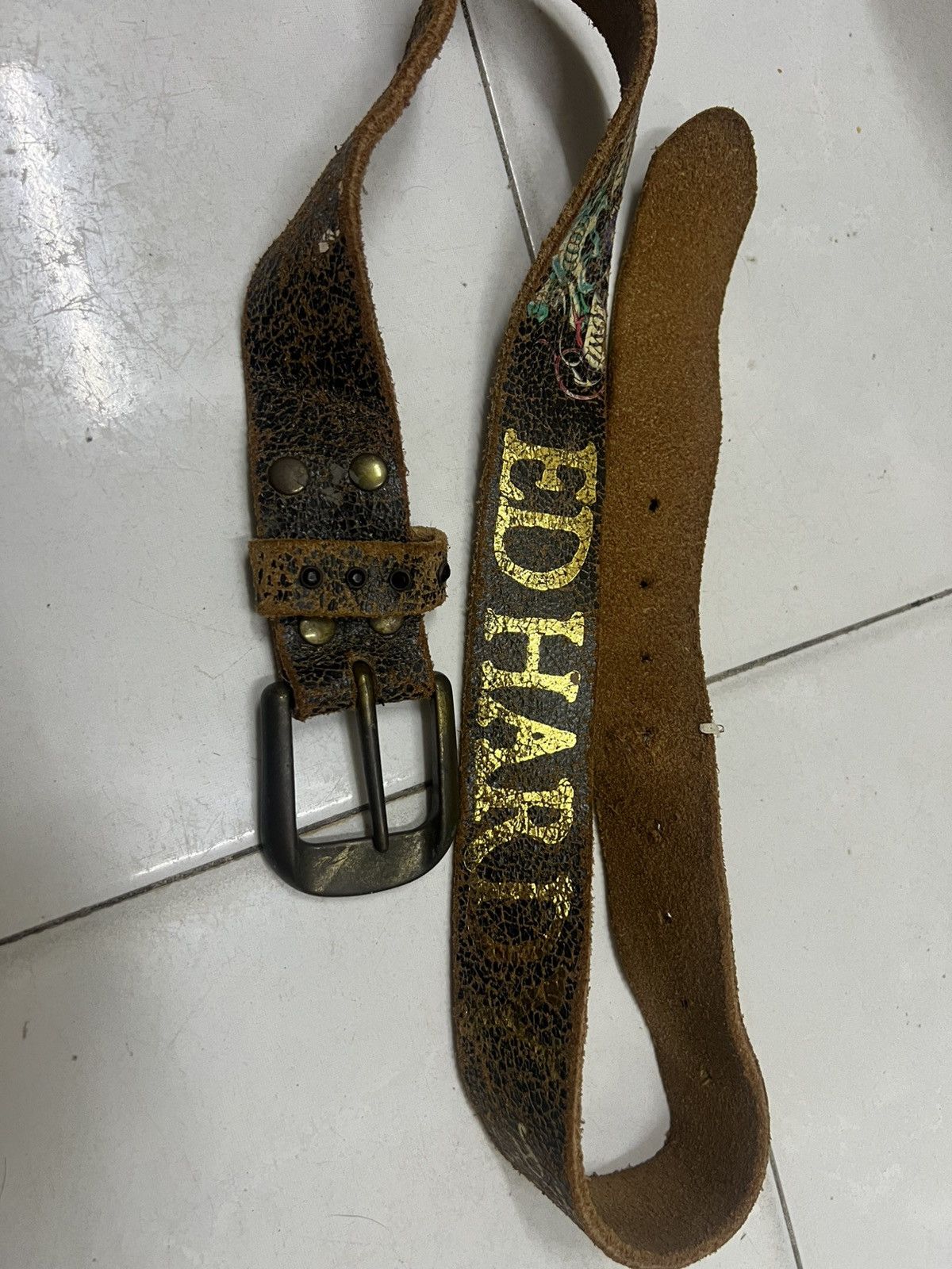 Ed Hardy Ed Hardy Love Slowly Skull Gem belt leather vintage Size ONE SIZE - 7 Thumbnail