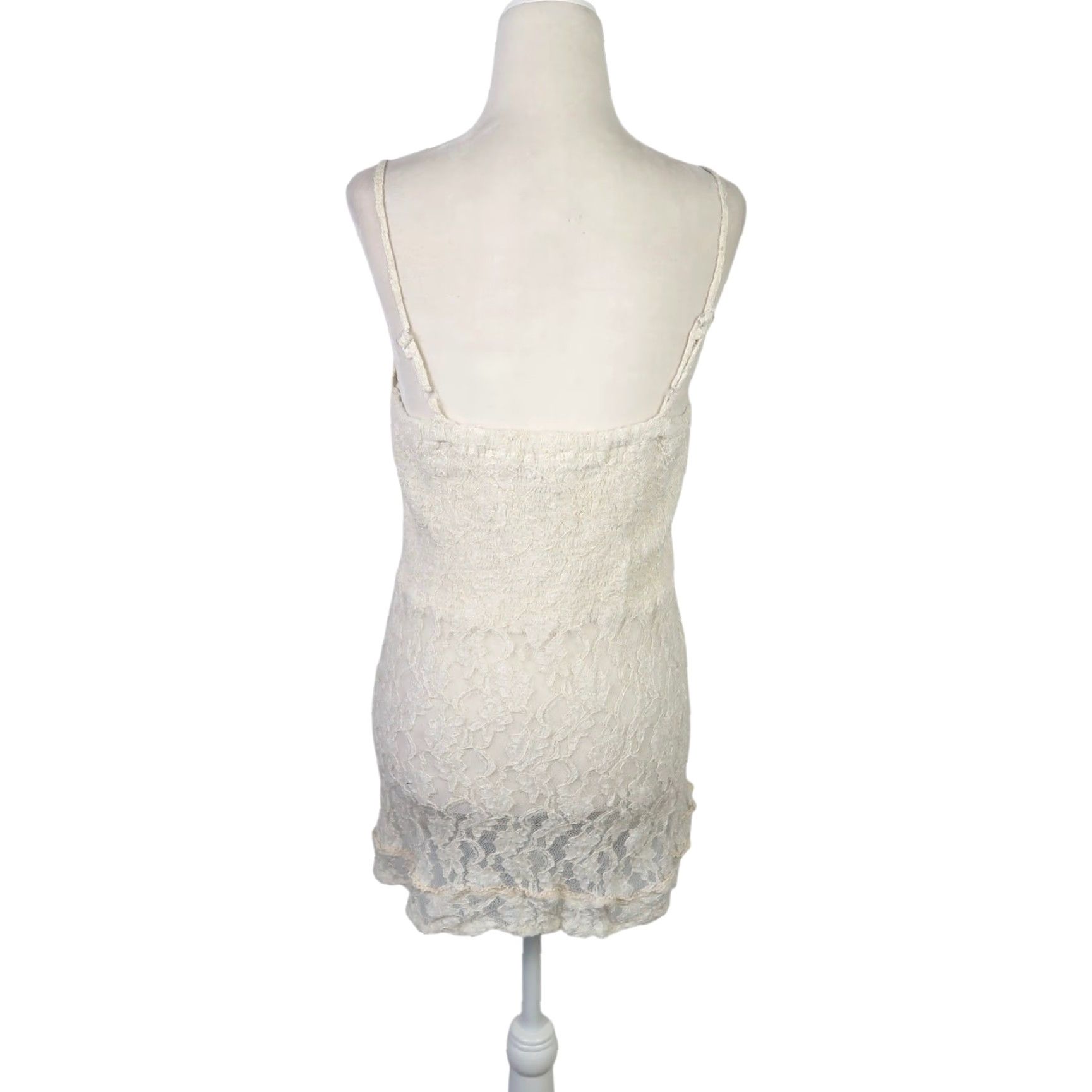 Vintage **Y2K American Rag Cream Smocked Back Lace Tunic Top Size L** User: Vintage American Rag Cream Y2K Smocked Back Lace Tunic Top Size L Size L / US 10 / IT 46 - 4 Thumbnail
