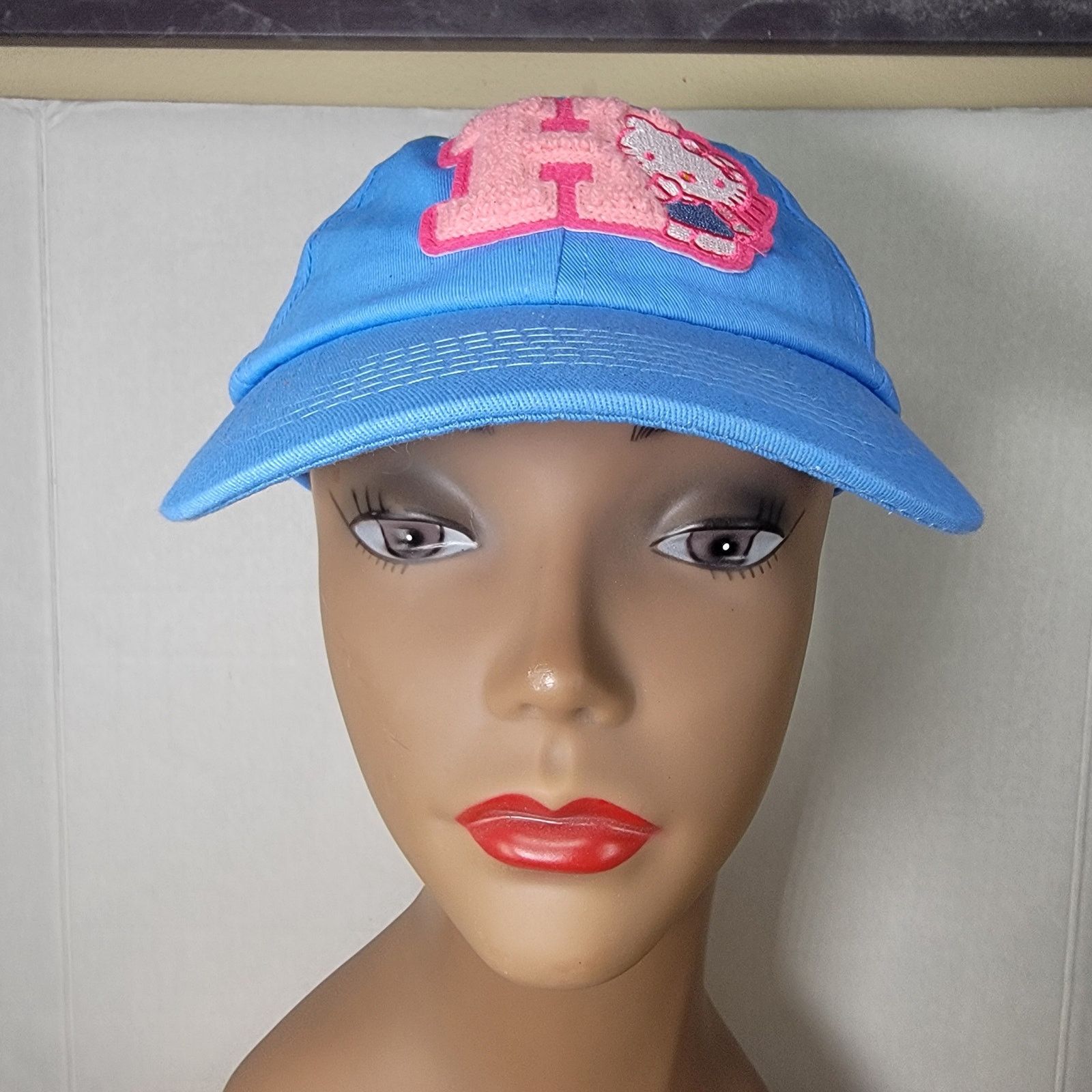 Other Hello Kitty Adjustable Blue Adult Ballcap Pink "H" Size ONE SIZE - 2 Thumbnail