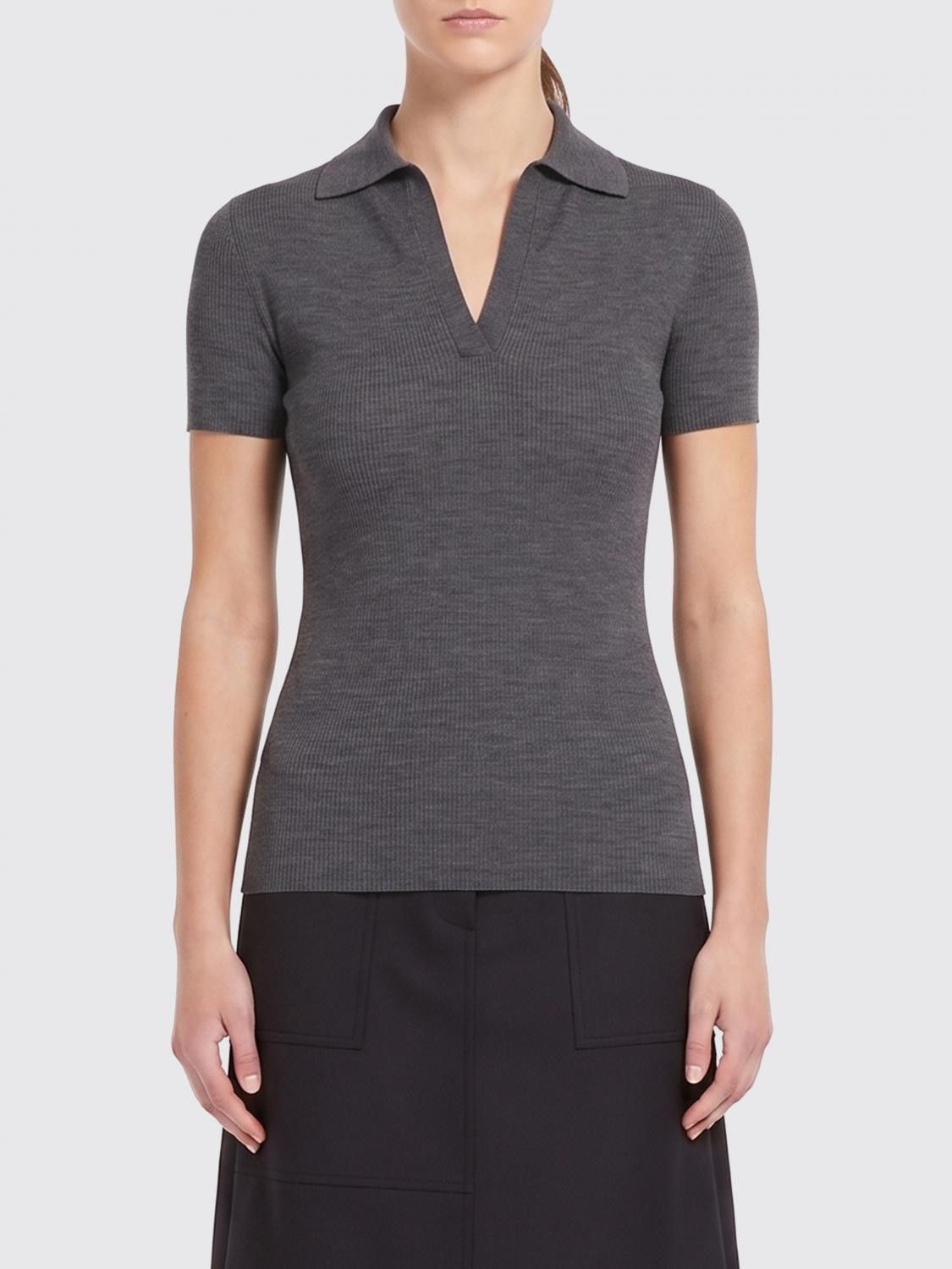 Max Mara Max Mara Polo Shirt Woman Grey Size S / US 4 / IT 40 - 1 Thumbnail