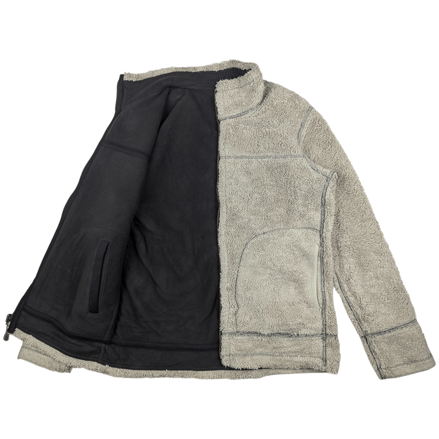 Uniqlo UNIQLO Reversible Brown Grey Fluffy Fleece Jacket Size US M / EU 48-50 / 2 - 11 Thumbnail