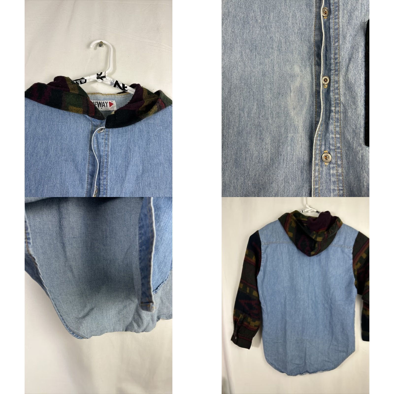 Vintage One Way Vintage Chambray Button-Up Aztec Southwest Accent Shirt Mens L Blue / Aztec Chambray Shirt Mens L Size US L / EU 52-54 / 3 - 8 Thumbnail
