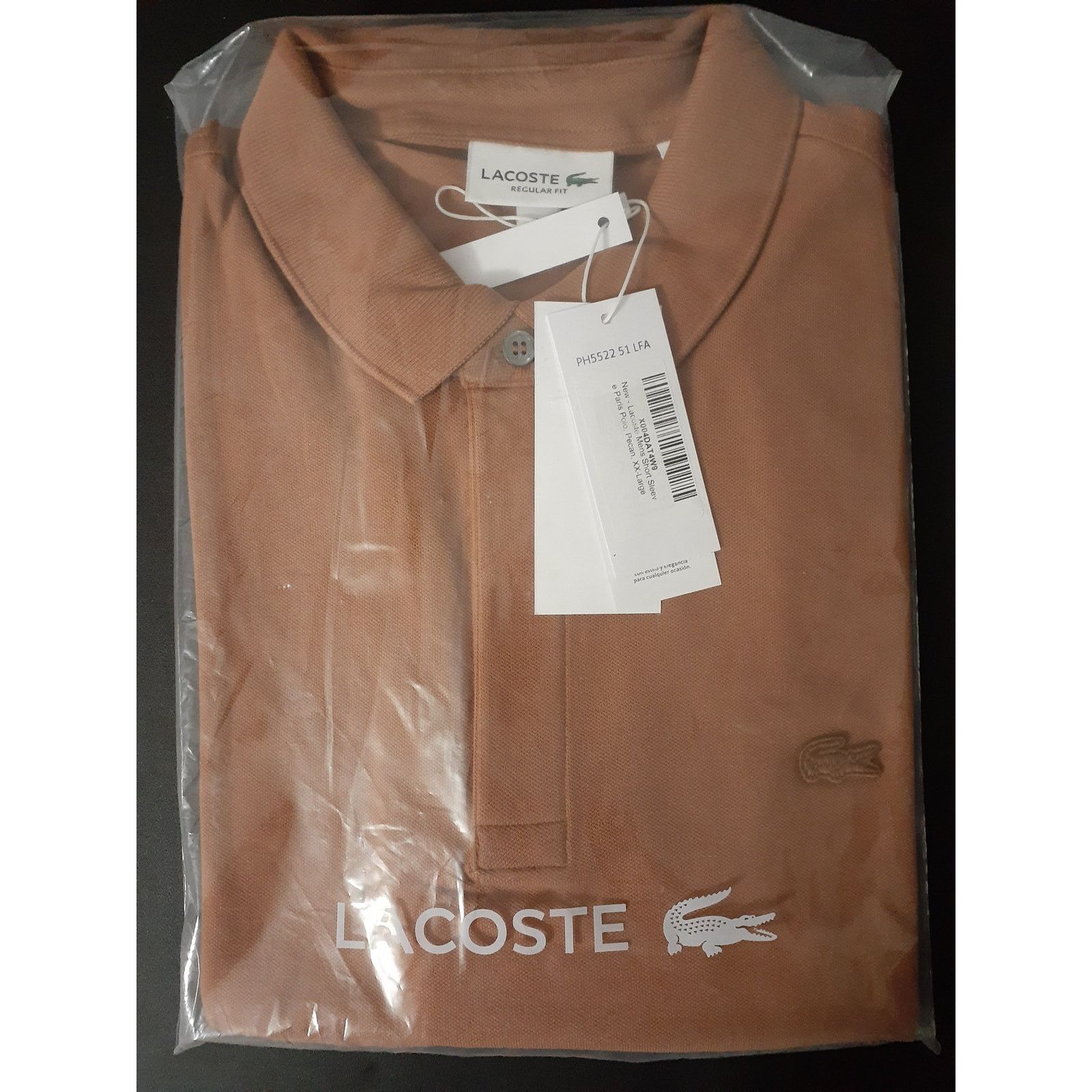 Lacoste Lacoste Men's Short Sleeve Paris Polo Shirt Pecan XXL Size US XXL / EU 58 / 5 - 2 Thumbnail
